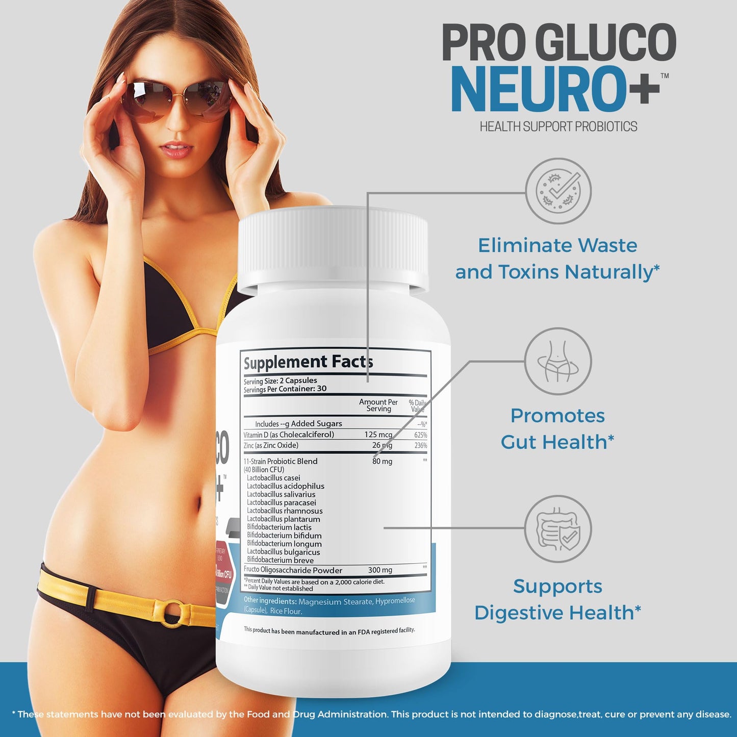 Unknown Pro Gluco Neuro + Probiotic Health Support Capsule 1 Count