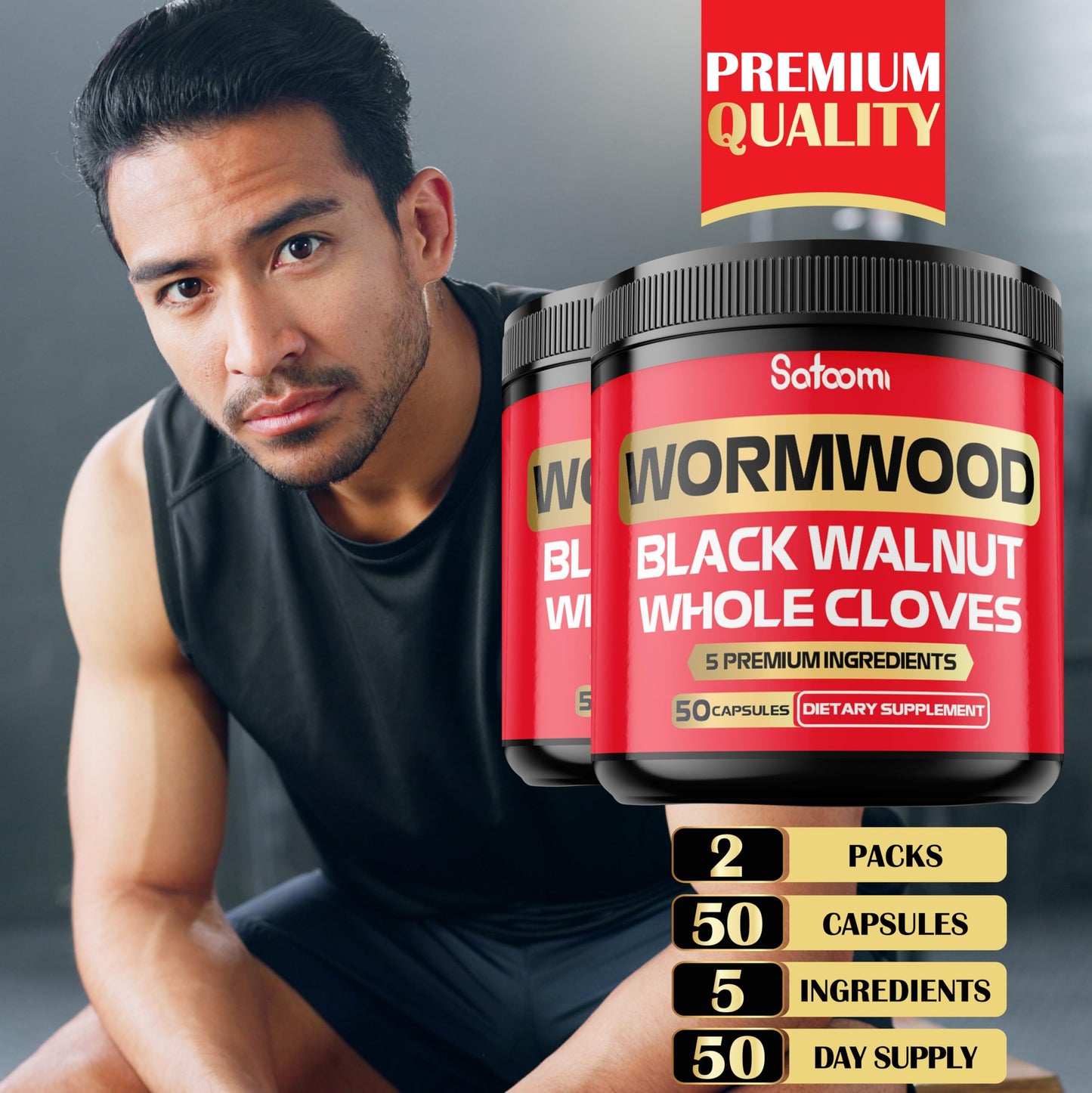 Satoomi 5-in-1 Wormwood Capsule, 100 Capsules