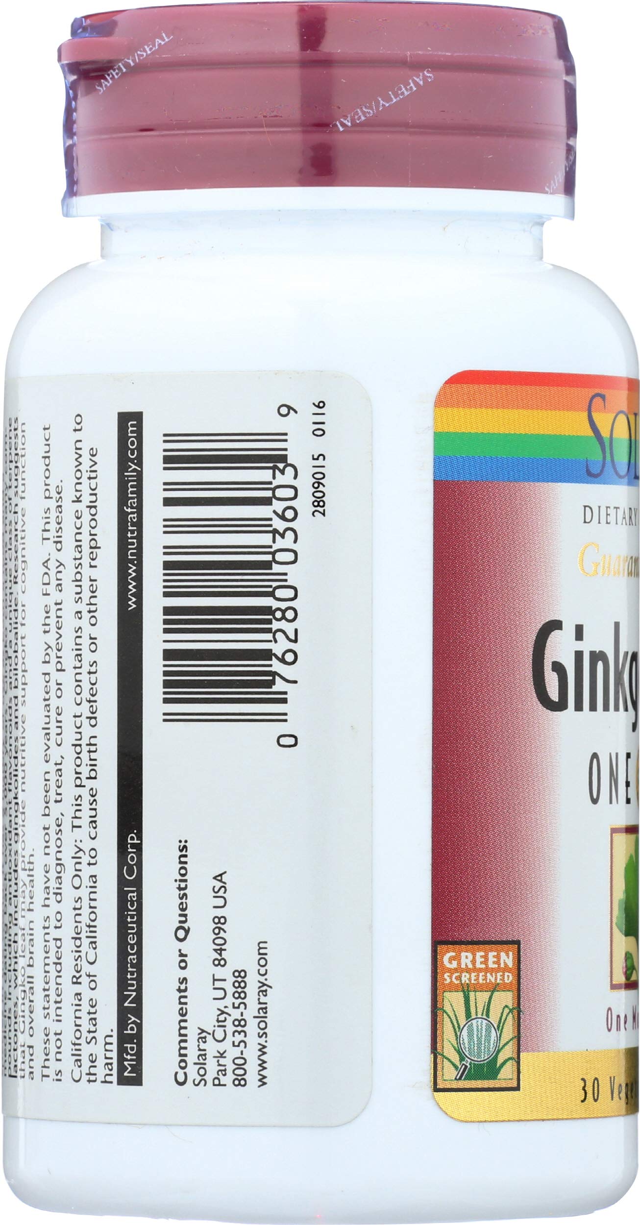 Solaray Ginkgo Biloba 1 Capsule