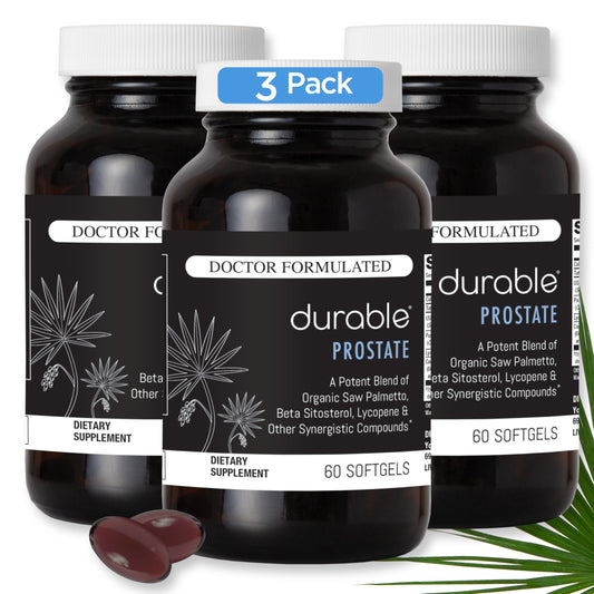 Durable Prostate 300 mg Organic USPlus Saw Palmetto Beta-Sitosterol Lycopene & Pumpkin Seed Softgels, 180 Count