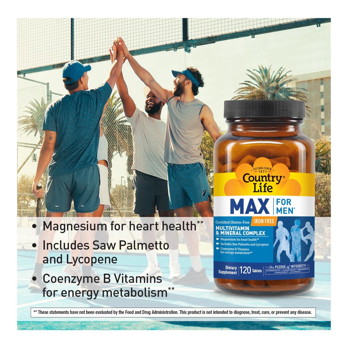 Country Life Max for Men Iron-Free Multivitamin Tablet 120 Count