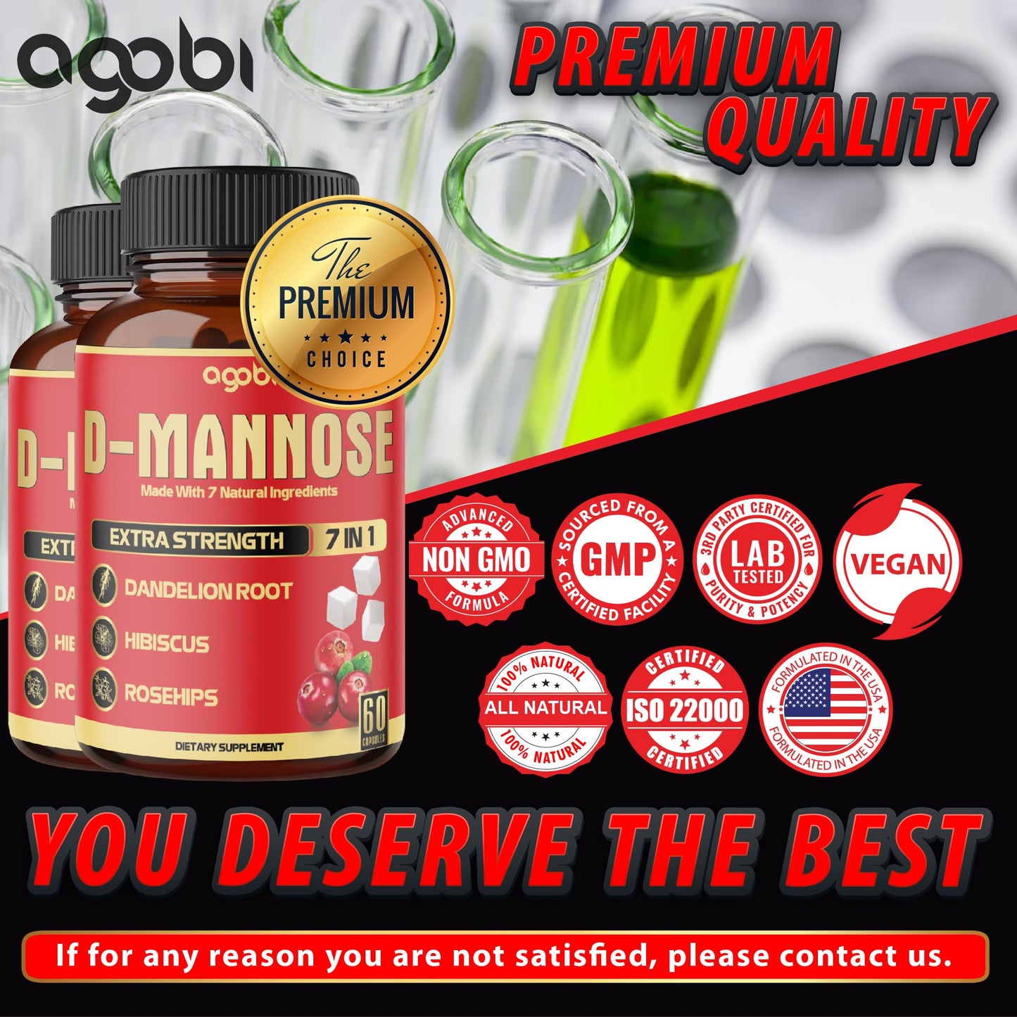 agobi D-Mannose Capsules, 120 Count