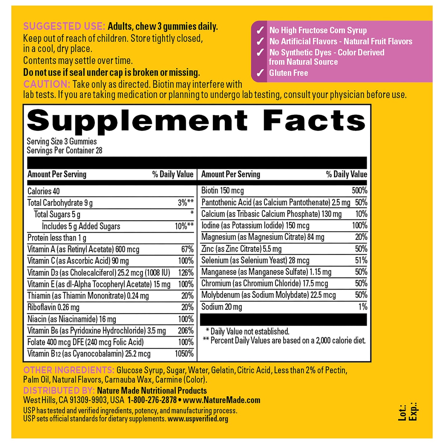 Nature Made Advanced Multivitamin Gummies 50+ for Her, 84 Count
