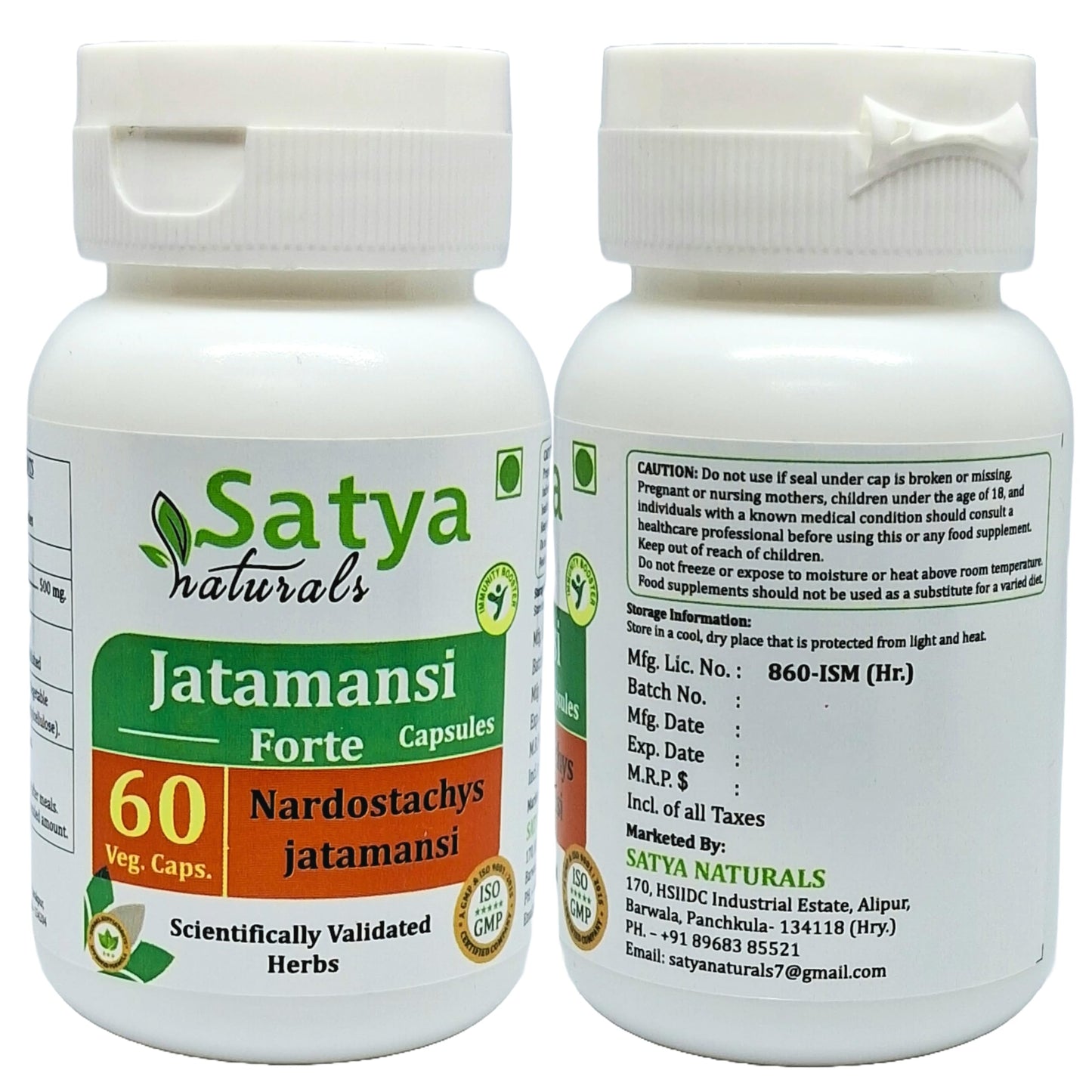 Satya Naturals Jatamansi Forte 500 mg Capsules, 120 Count