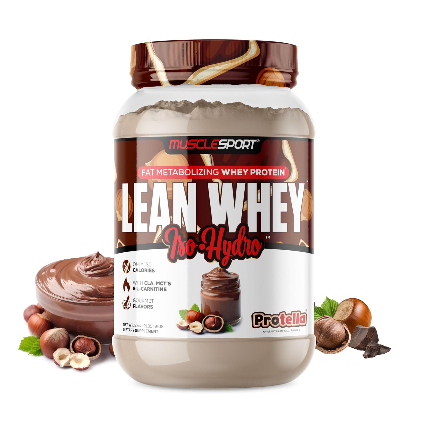 Musclesport Lean Whey Revolution Protein Powder - Whey Protein Isolate, Protella, 32 Servings