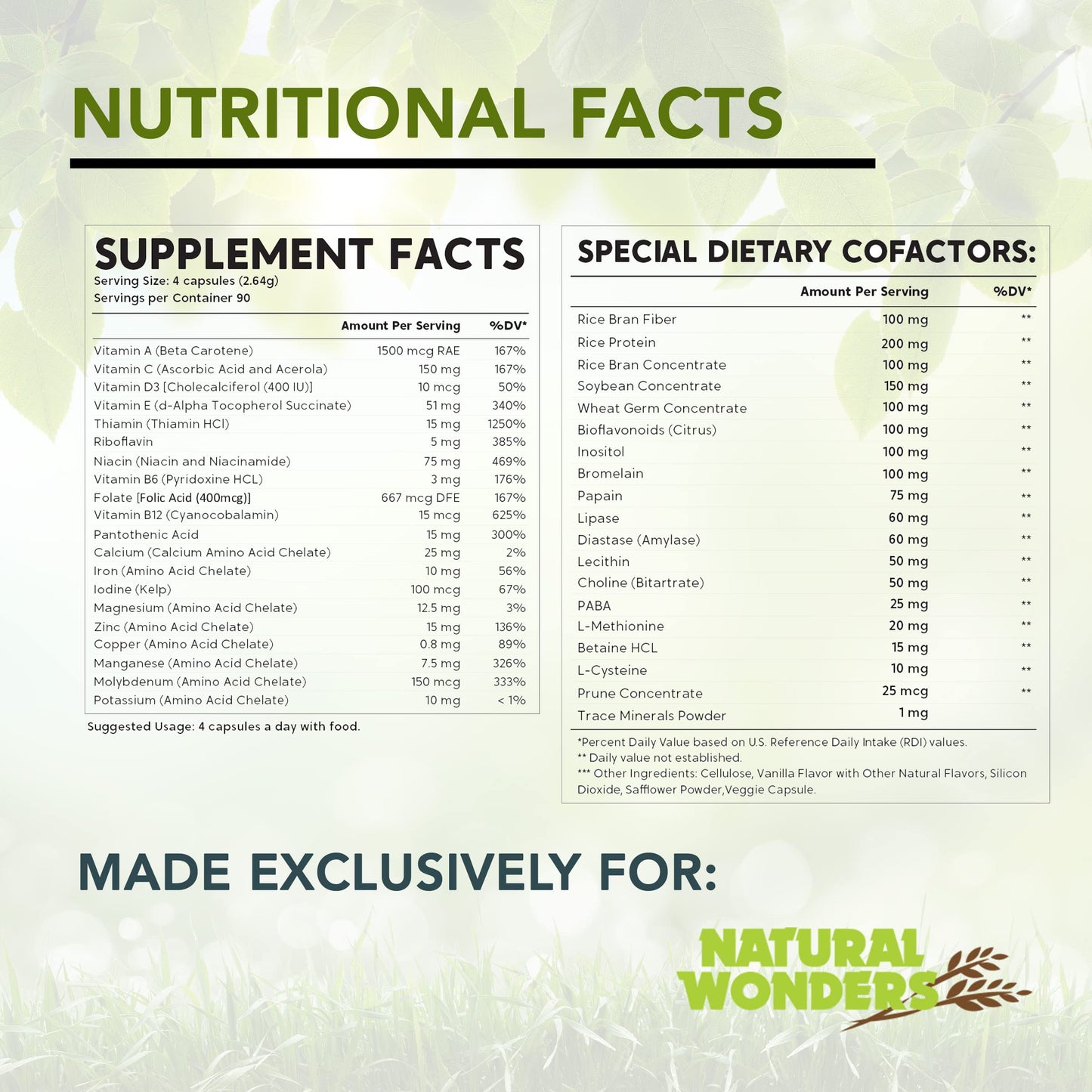 Natural Wonders Life Mate Multivitamin Supplement Prenatal Multivitamins for Women with Nutritional and Immune Support, 120 Capsules