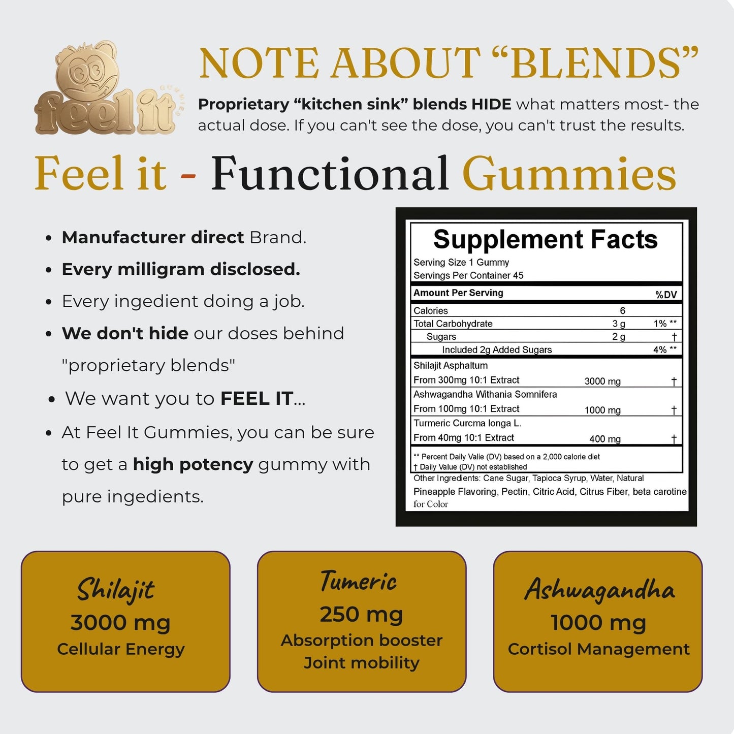 Feel It Gummies Shilajit 60 Gummies