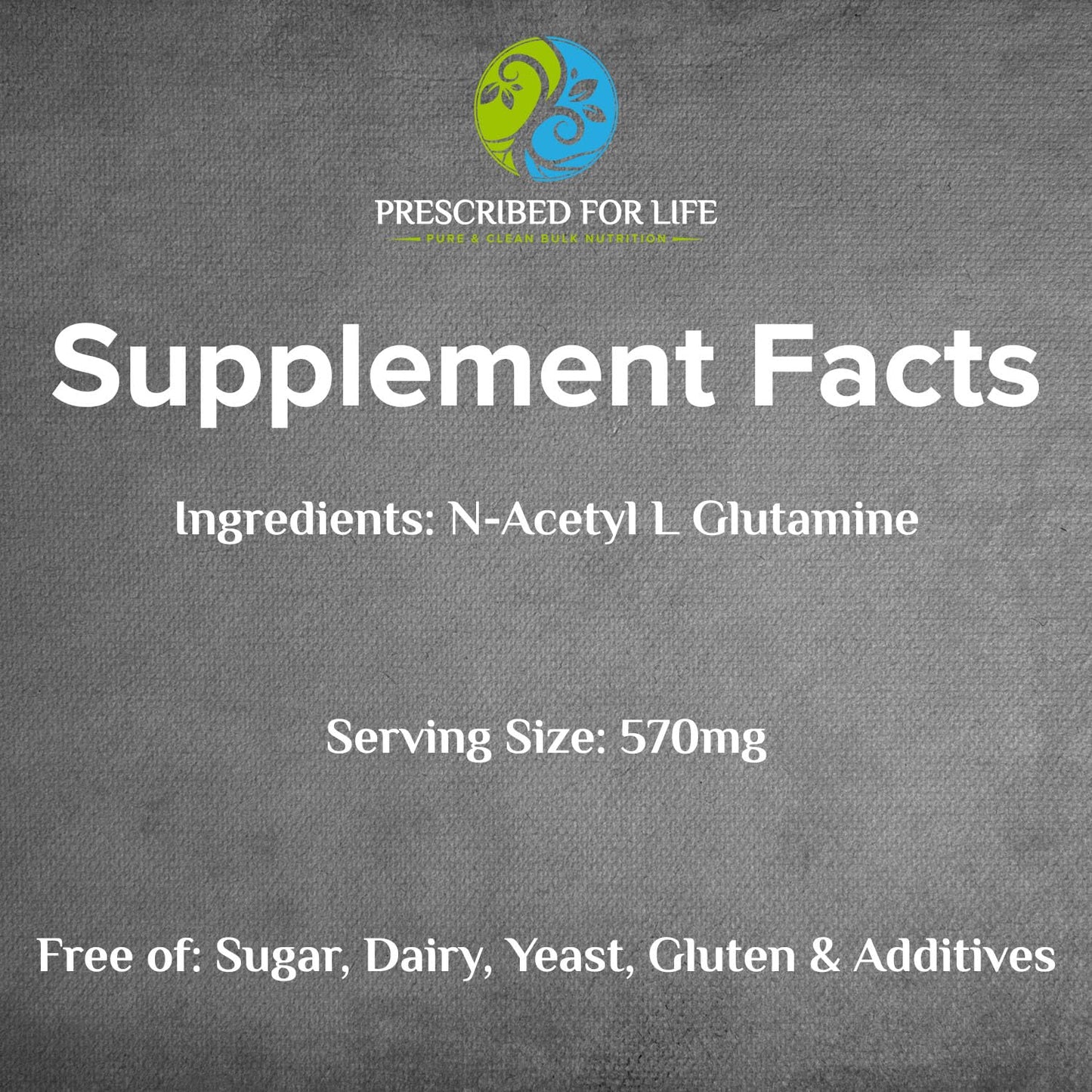 Prescribed For Life N Acetyl L Glutamine Powder, 11.99 oz