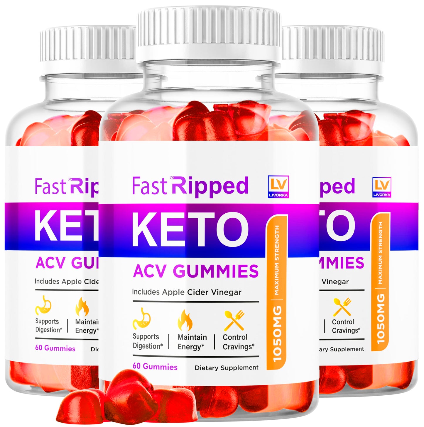 LIVORKA Fast Ripped Keto ACV Gummies 180 Count