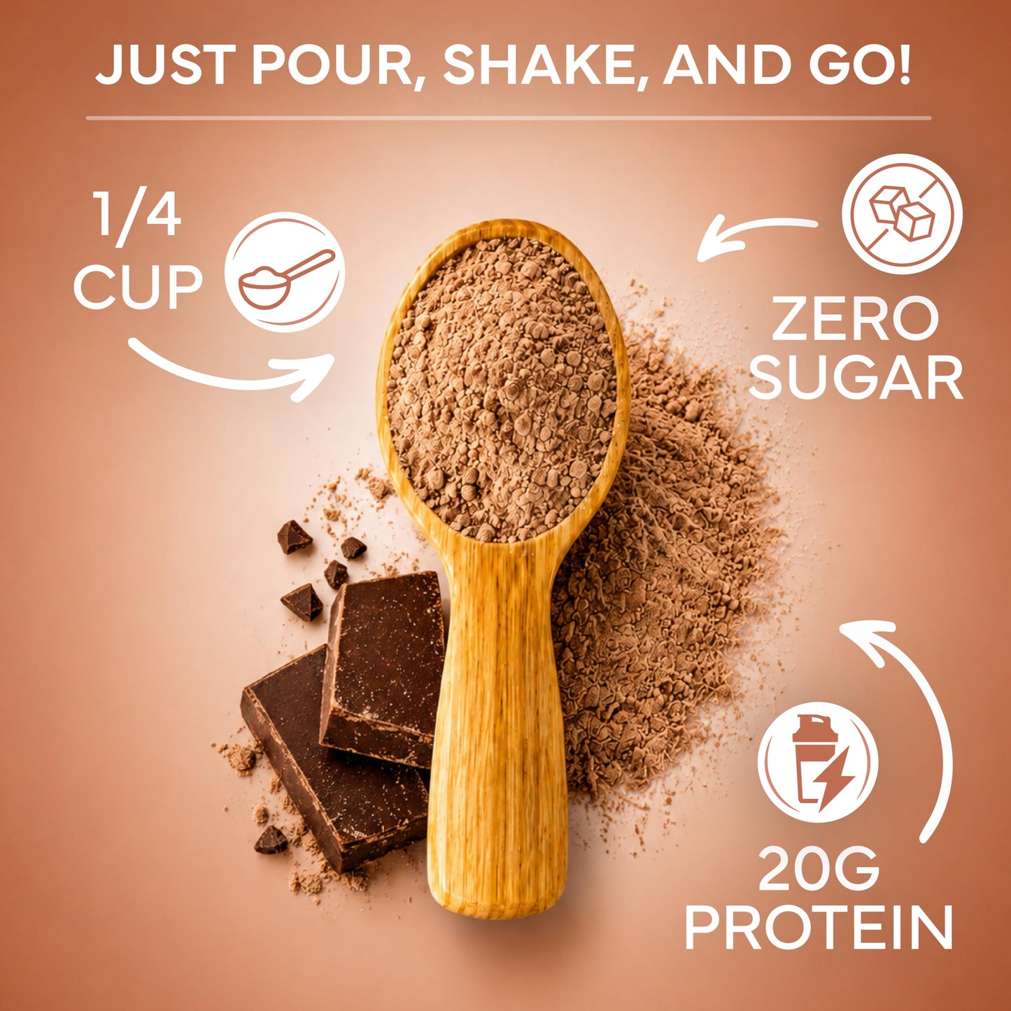 Kyhv Nutrition Plant Based Protein Powder, Chocolate, 28 Servings