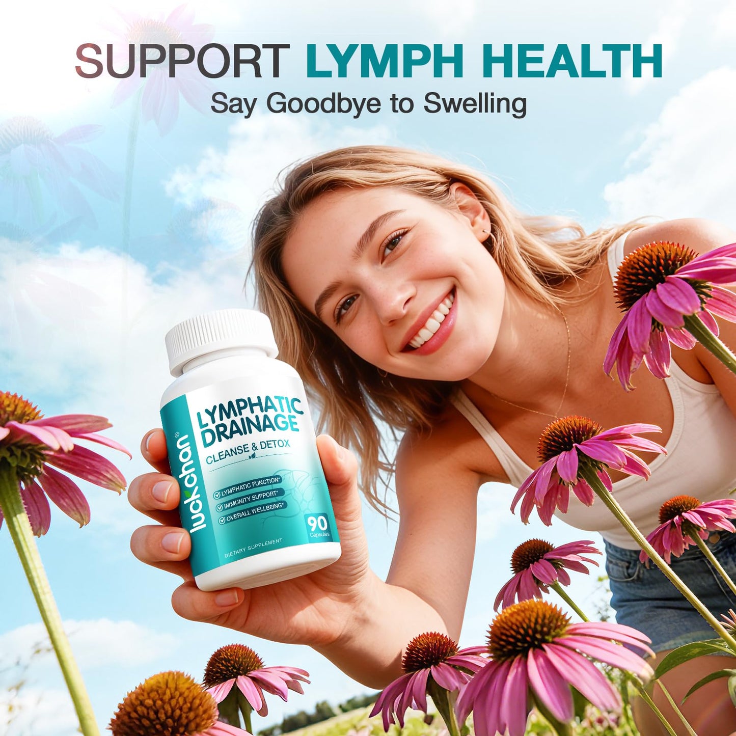 LUCKCHAN Lymphatic Drainage Supplements 91 Capsules