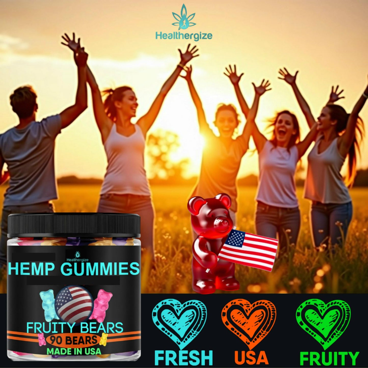Healthergize Hemp Sleep Support Gummies, 90 Count
