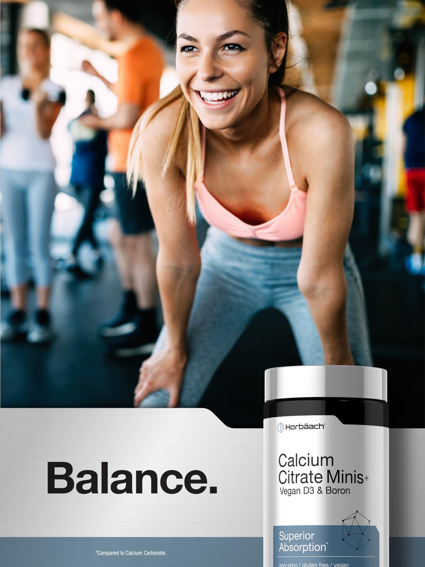 Horbäach Calcium Citrate with Vitamin D3 & Boron 150 Tablets
