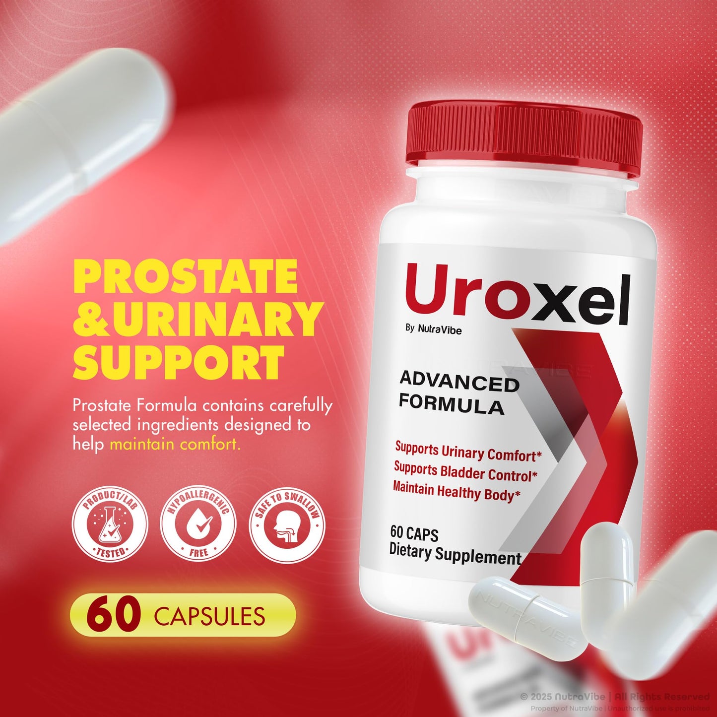 NutraVibe Uroxel Capsules, 120 Capsules