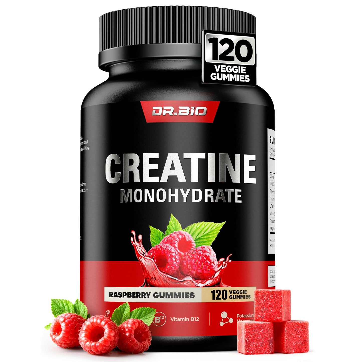 DR.BIO Instant Boost Creatine Monohydrate Gummies, 120 Count
