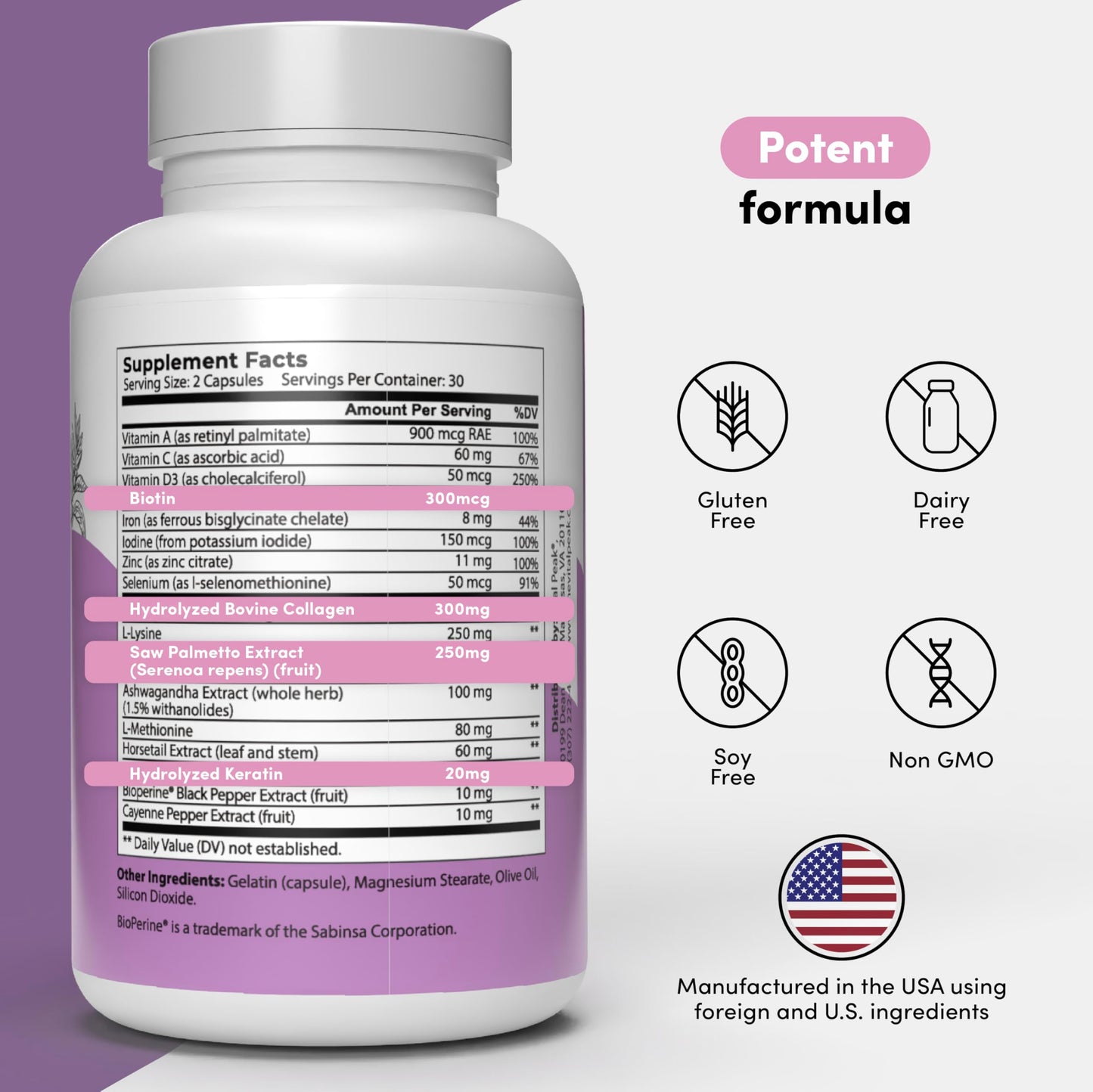 Vital Peak Hair Peak Capsules, 60 Count