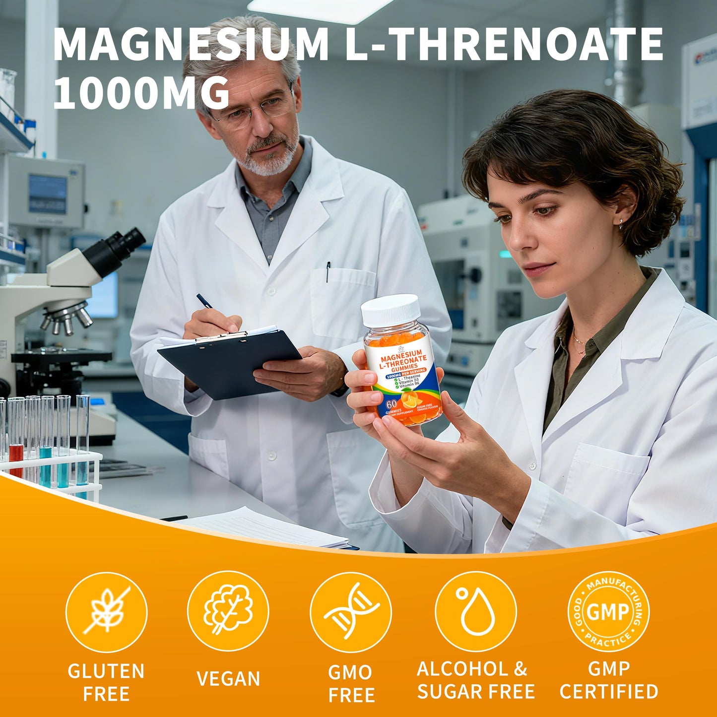 Herbance Magnesium L-threonate Gummies 1000mg, 180 Count