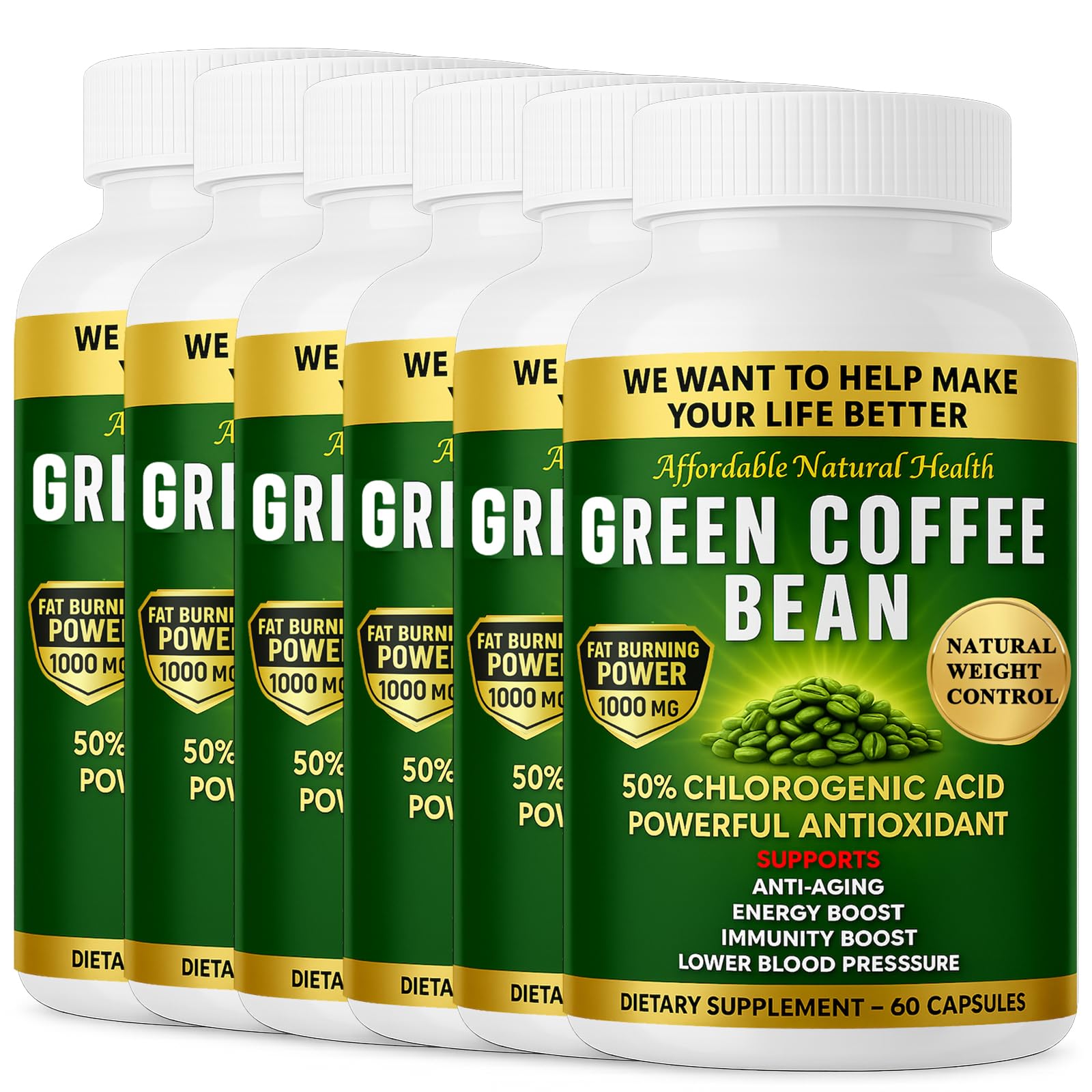 Heaven's Gate Green Coffee Bean Extract Capsules, 12 Count