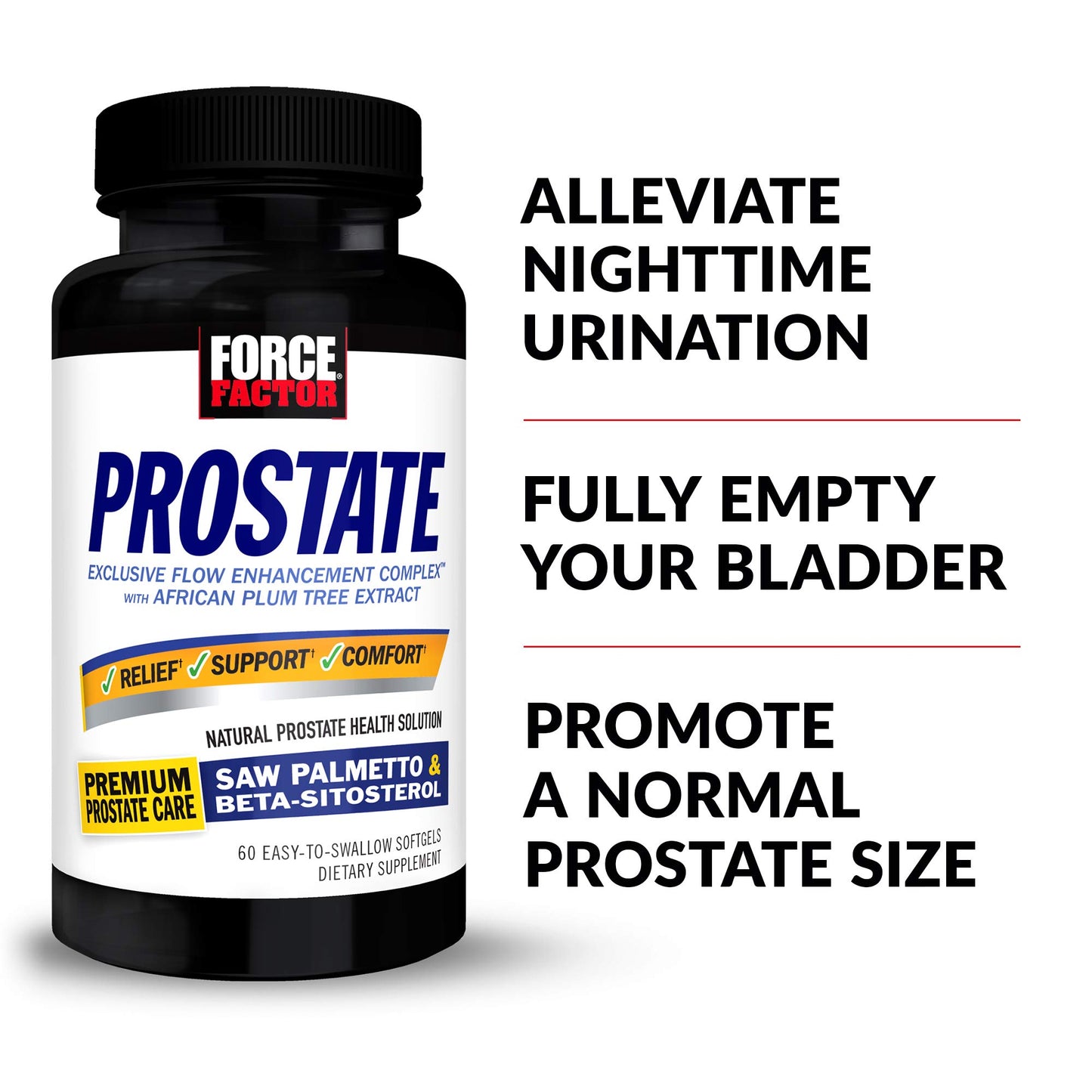 Force Factor Prostate Saw Palmetto and Beta Sitosterol Supplement Softgels 180-Count