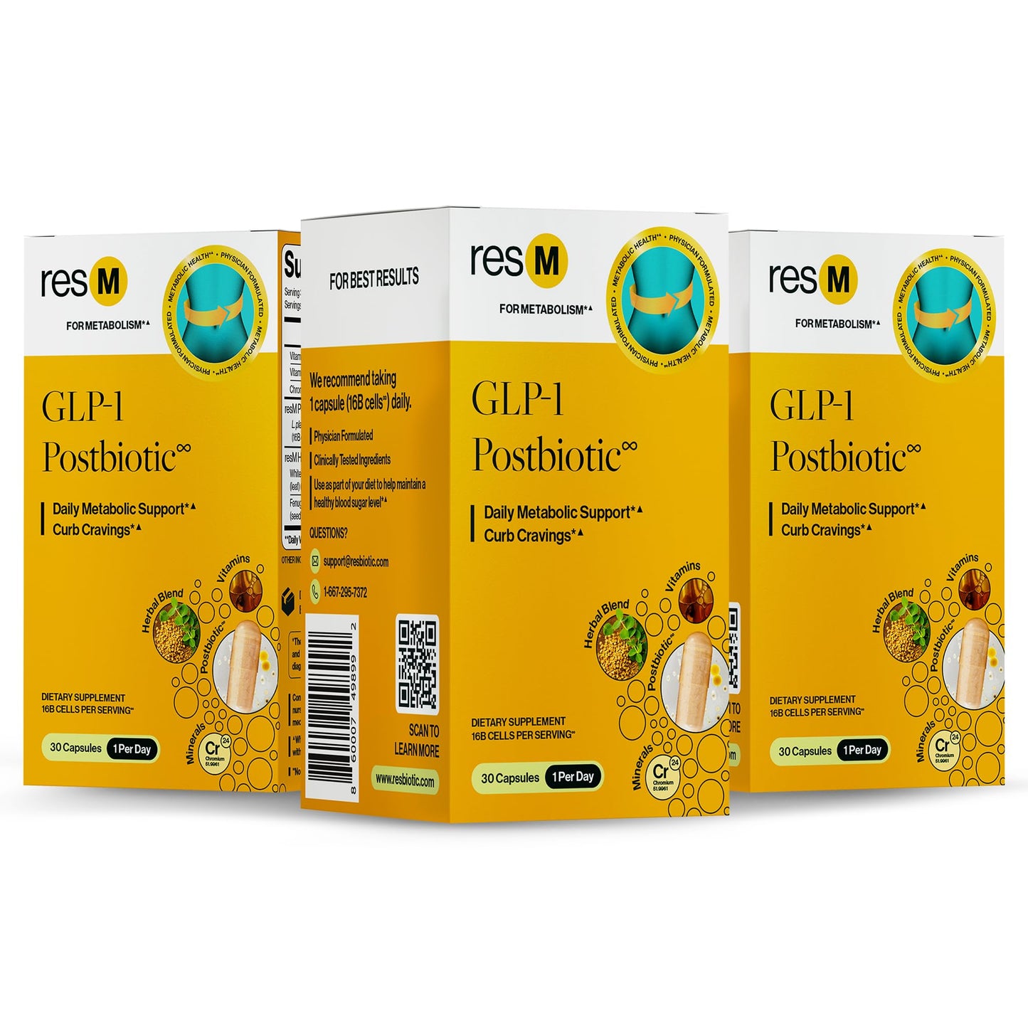 ResBiotic GLP-1 Postbiotic Supplement 90 Capsules