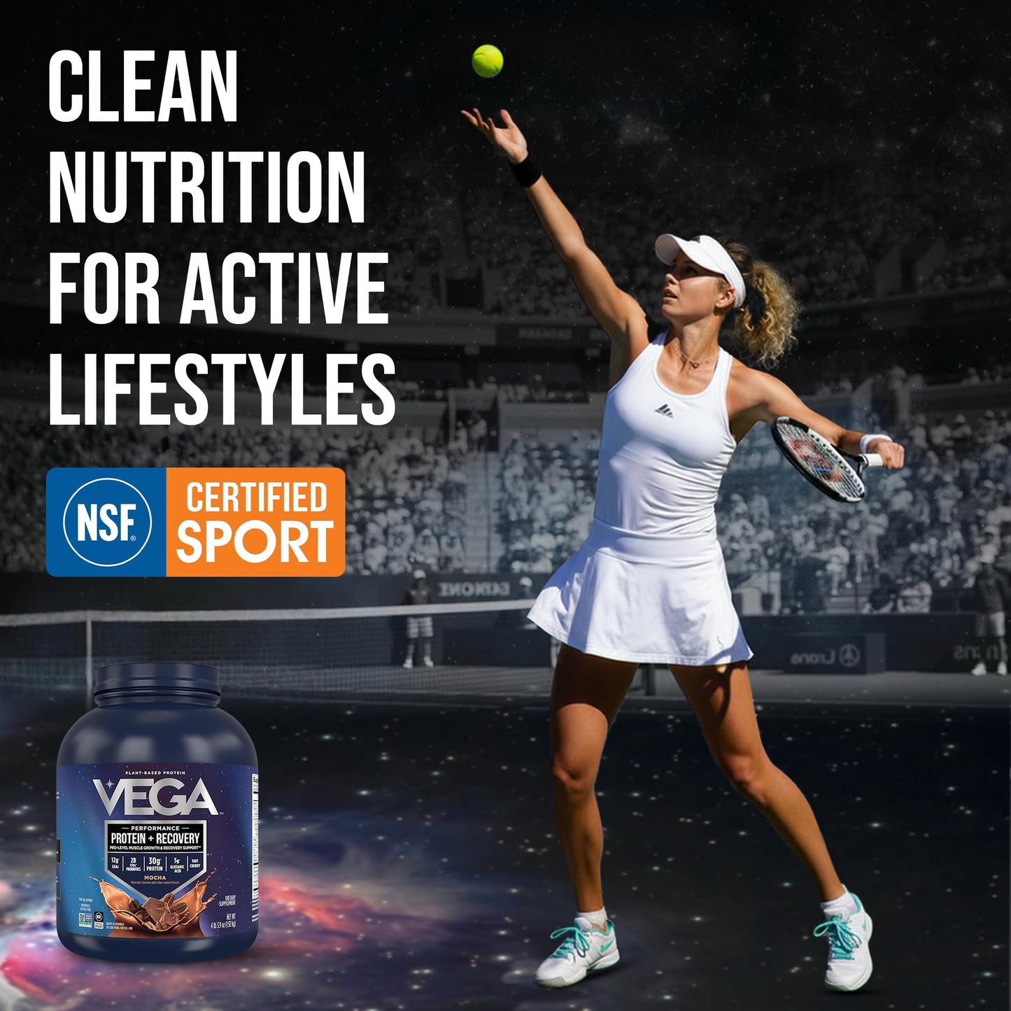 Vega Protein + Recovery Mocha Protein Powder, 64 oz (4 lb)