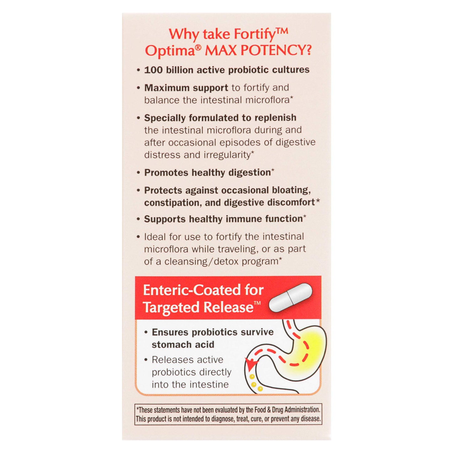 Nature's Way Fortify Optima Probiotic for Adults Capsules 30 Count