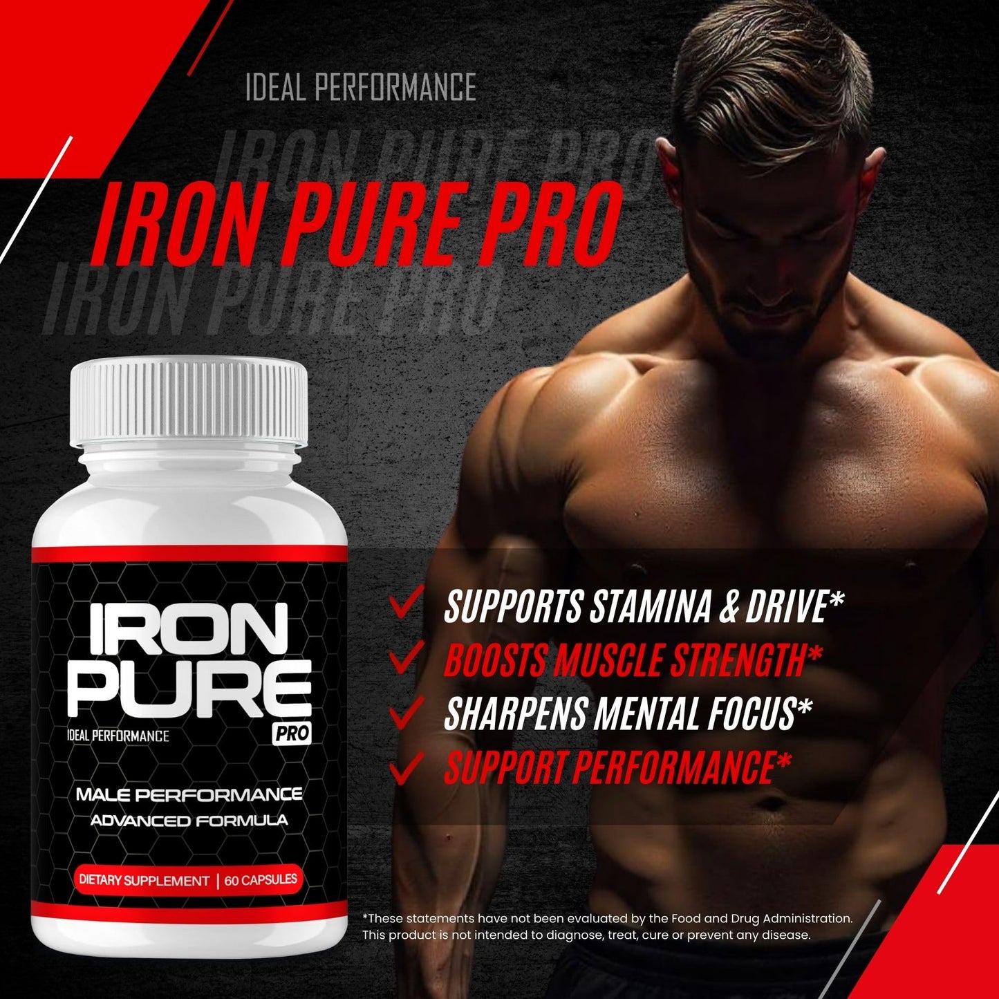 IDEAL PERFORMANCE Iron Pure Supplement Capsules, 120 Capsules