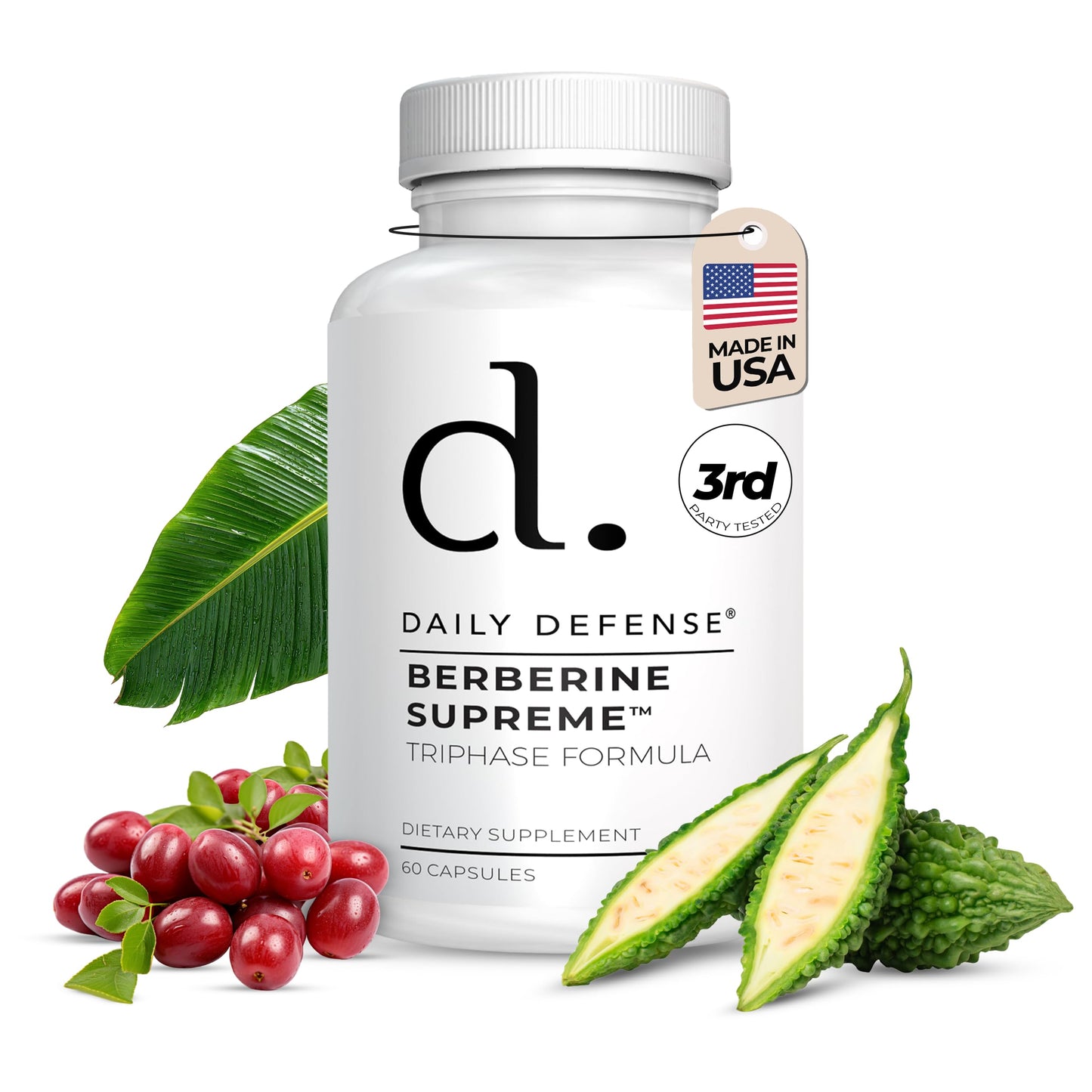 Daily Defense Pure Berberine 500mg Capsule, 60 Count