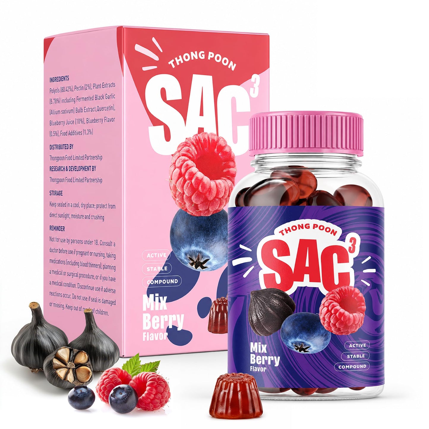 THONGPOON S-Allyl-Cysteine (SAC) Gummies, 3.0 mg per Serving, 60 Gummies