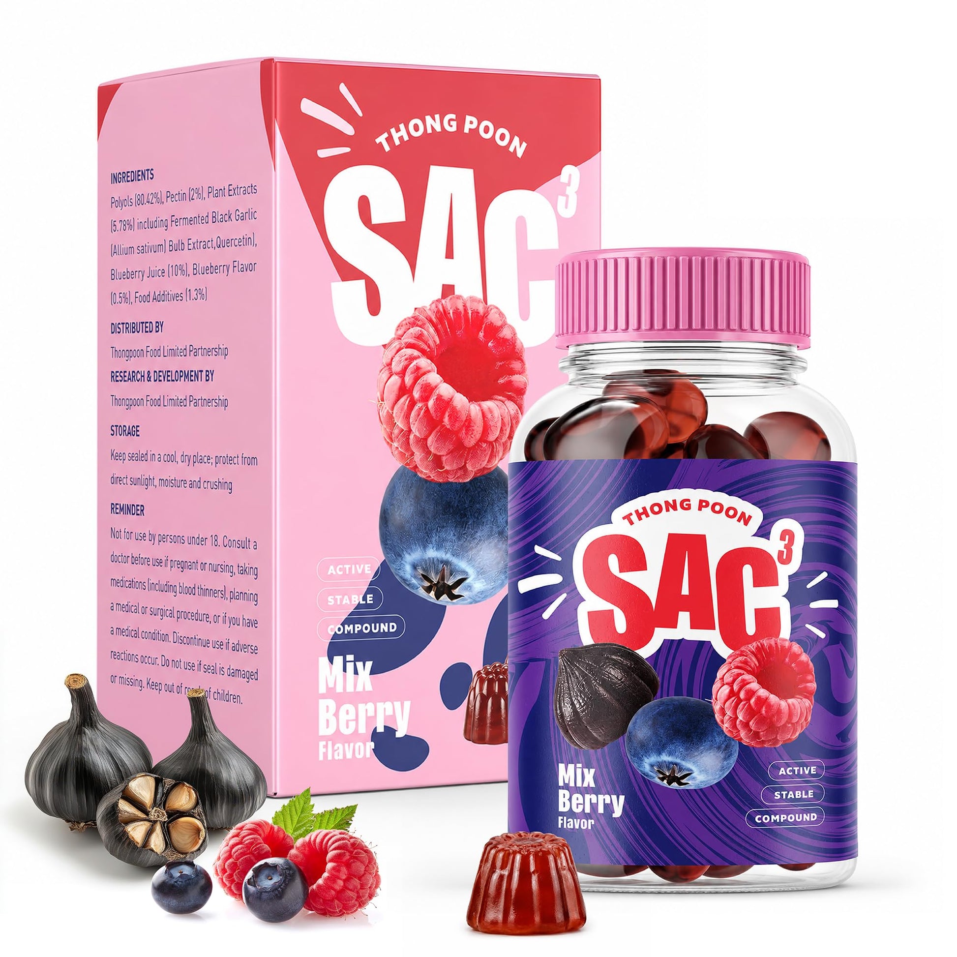 THONGPOON S-Allyl-Cysteine (SAC) Gummies, 3.0 mg per Serving, 60 Gummies
