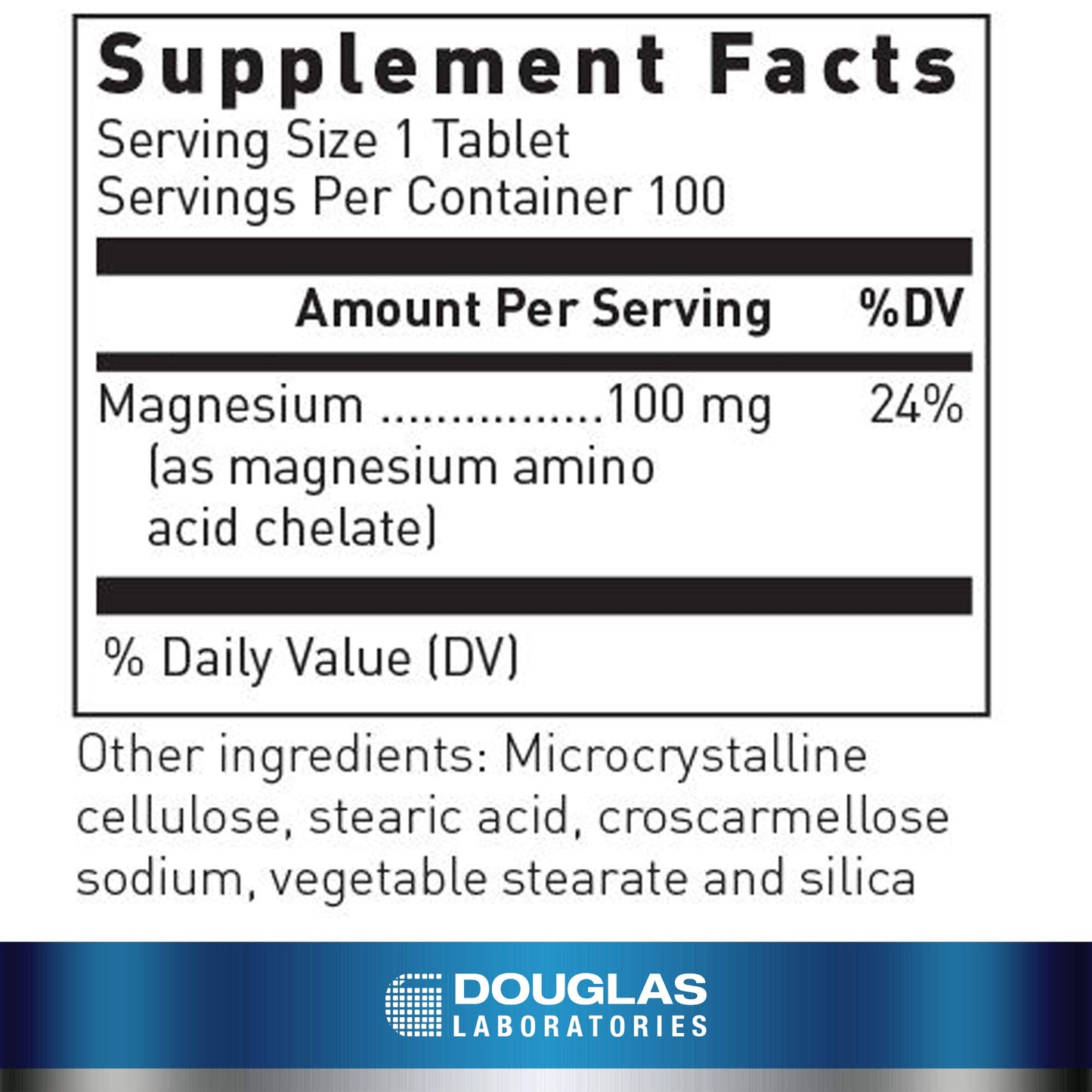 Douglas Laboratories Chelated Magnesium 100 Tablets