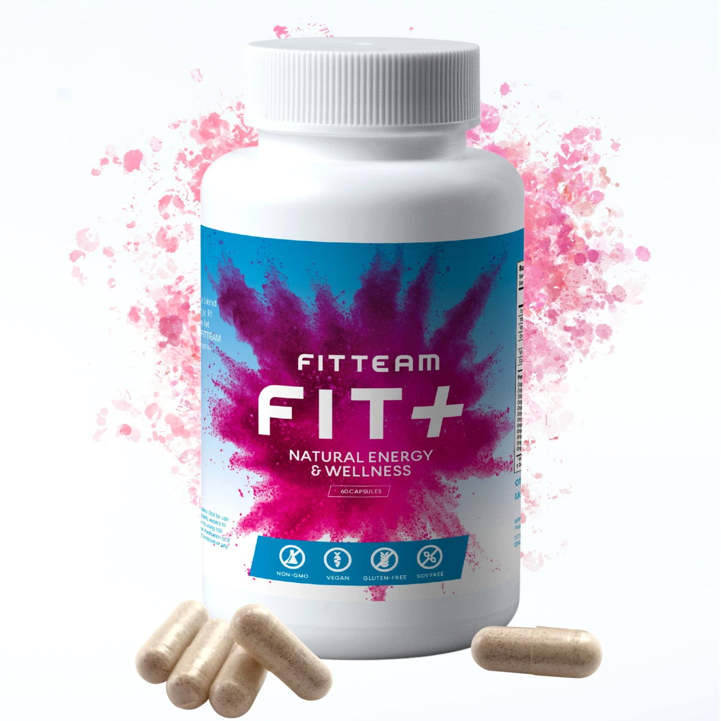FITTEAM GLOBAL FIT Plus Organic Energy and Wellness Capsules, 60 Count