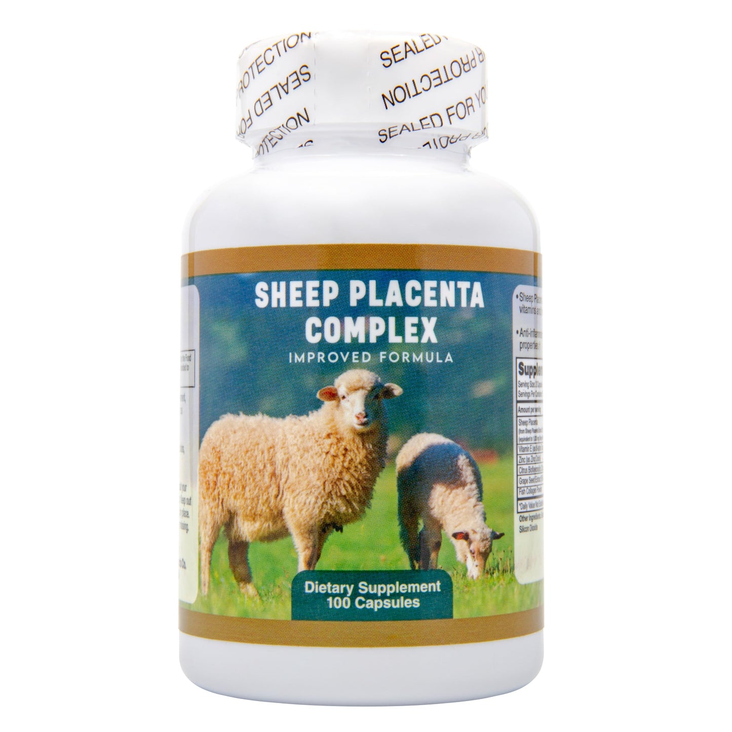 Nu-Health Sheep Placenta 200mg Lyophilized Capsules, 100 Count