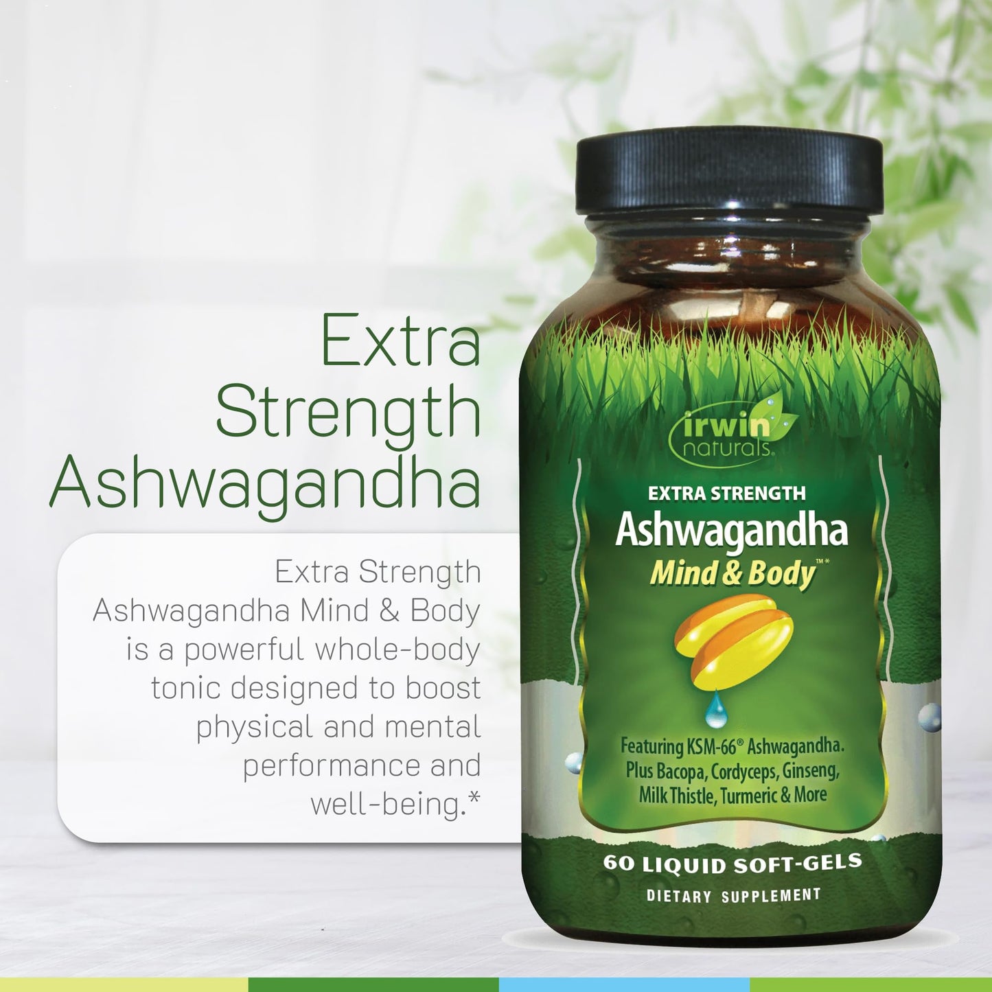 Irwin Naturals Ashwagandha Mind & Body Support Softgel 1 Count