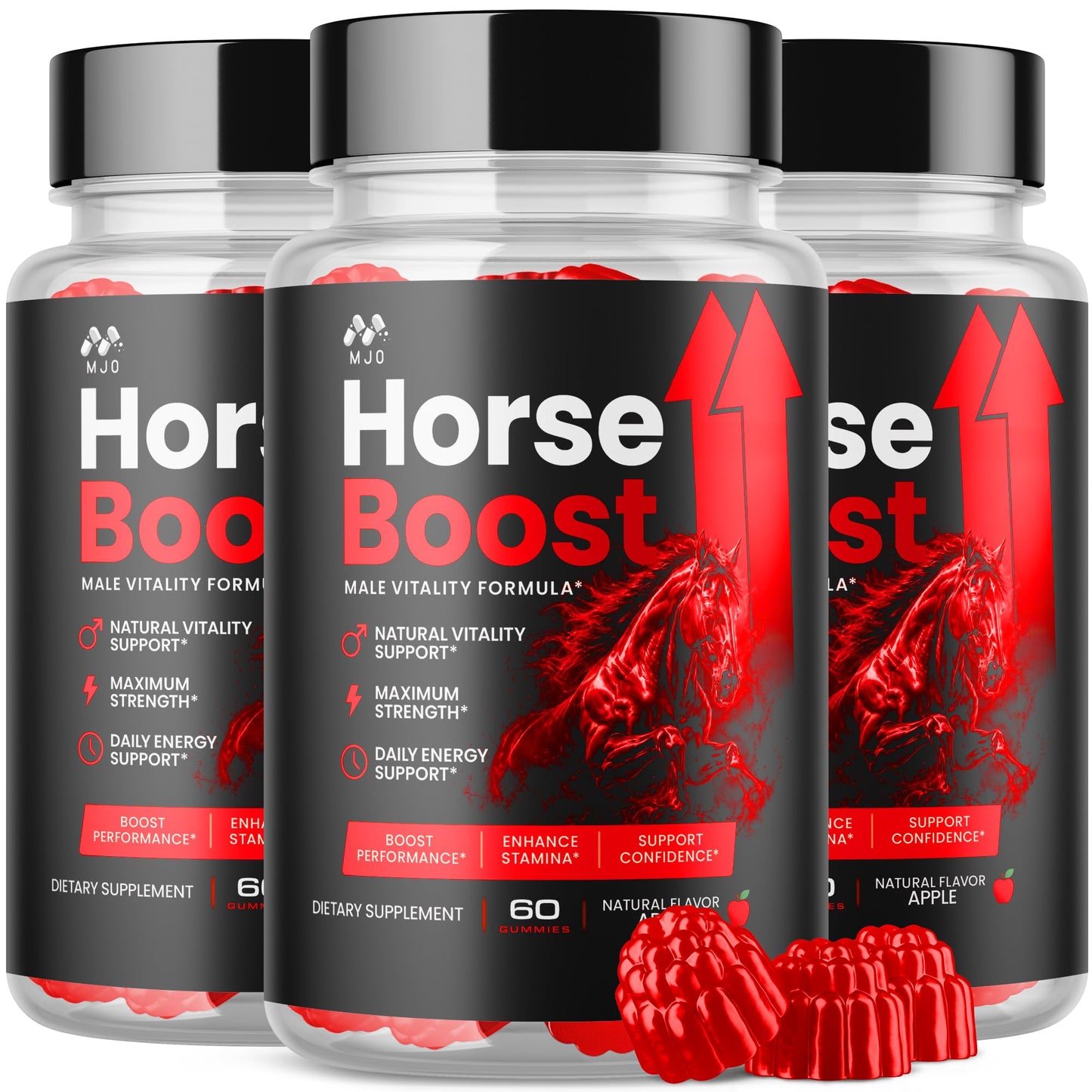 MJO Horse Boost Gummies for Men, 180 Gummies