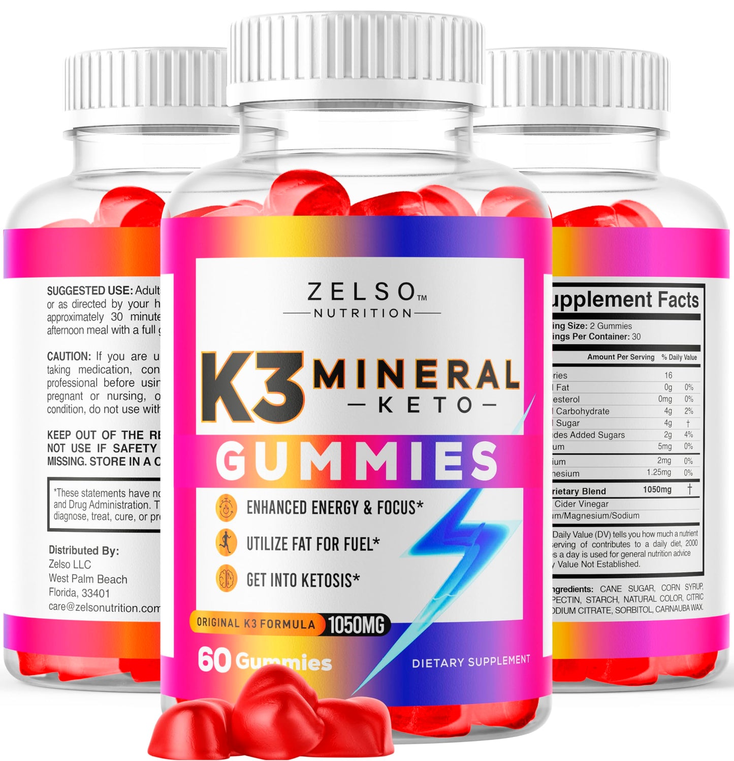 ZELSO K3 Mineral Keto Gummies 180 Gummies