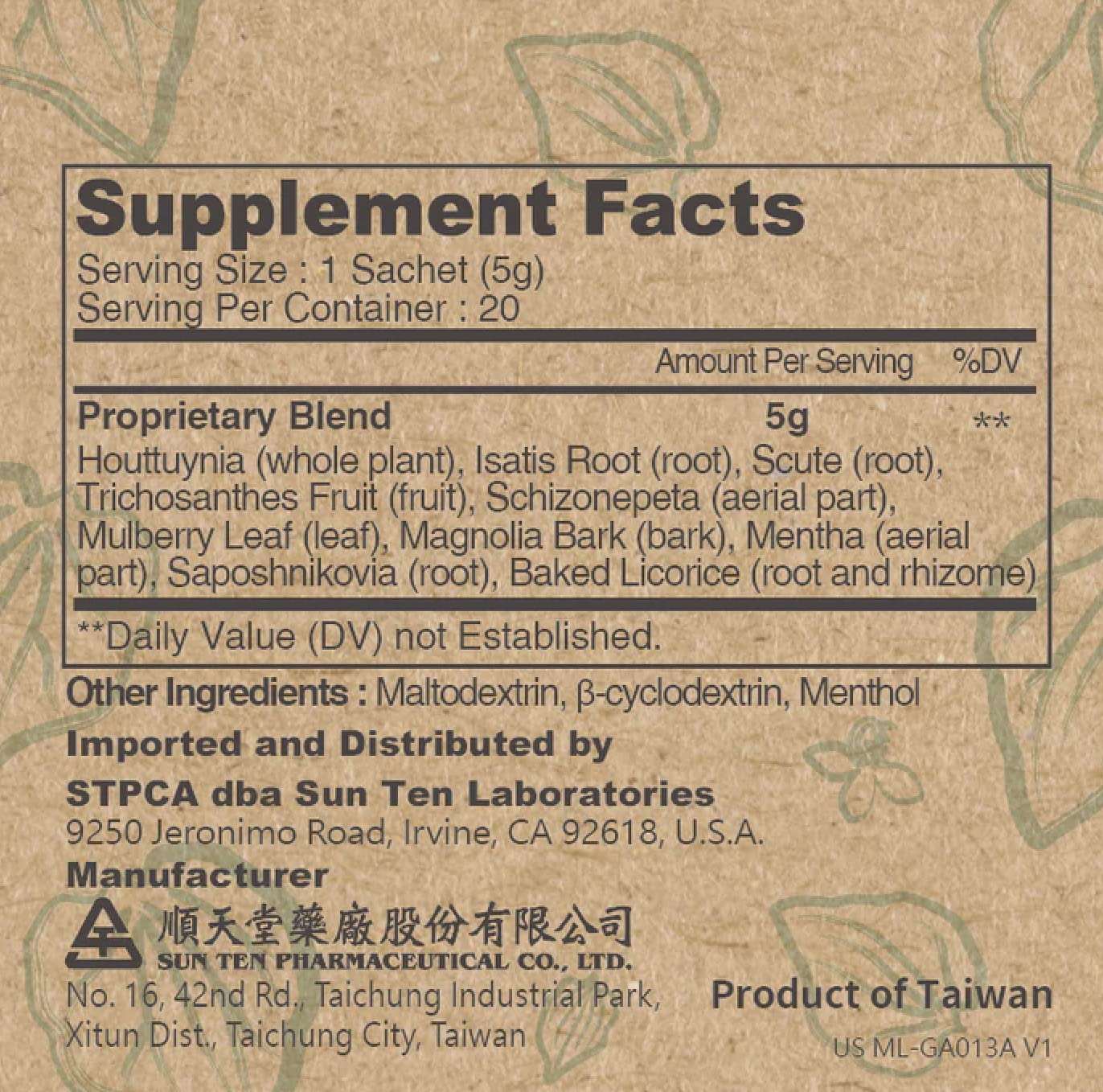 Sun Ten RespireAid All-Natural Lung Cleanse & Detox Powder 20 Sachets