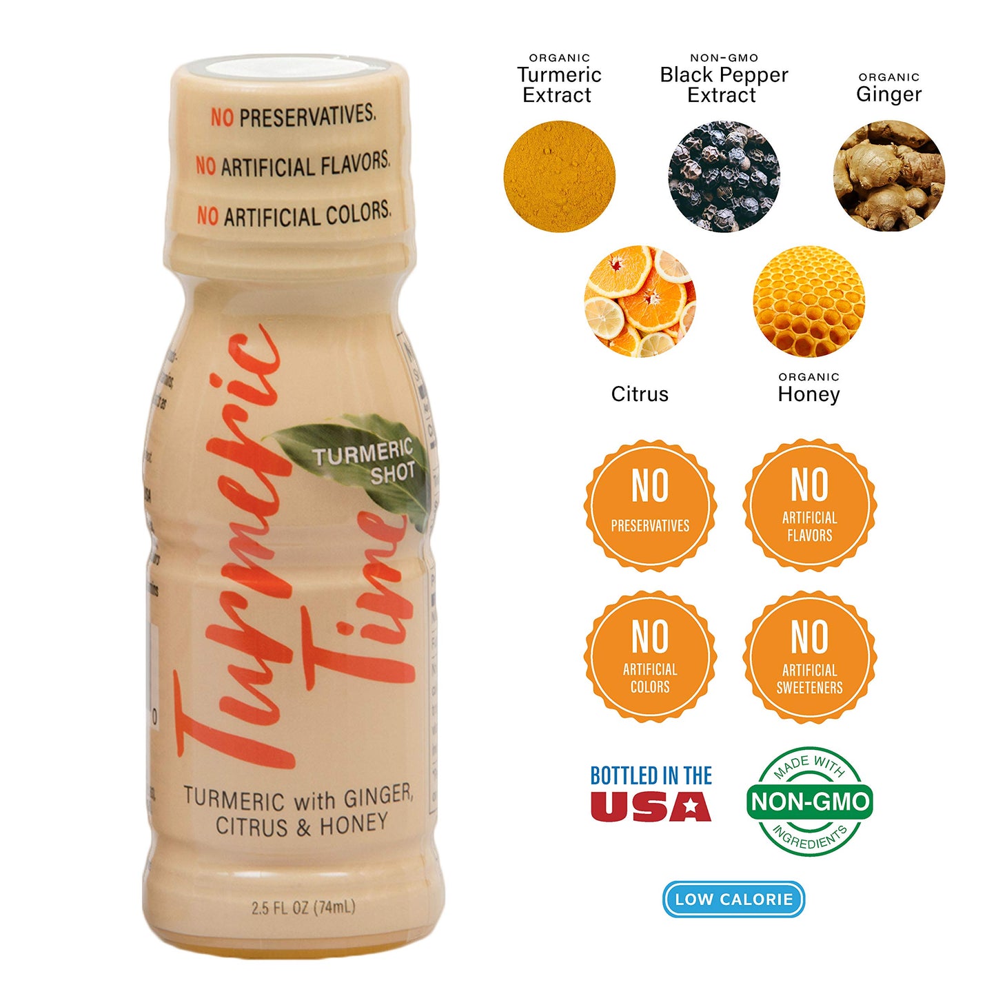 Turmeric Time Turmeric Shots - Turmeric with Ginger, Citrus & Honey Powder, 1 Count