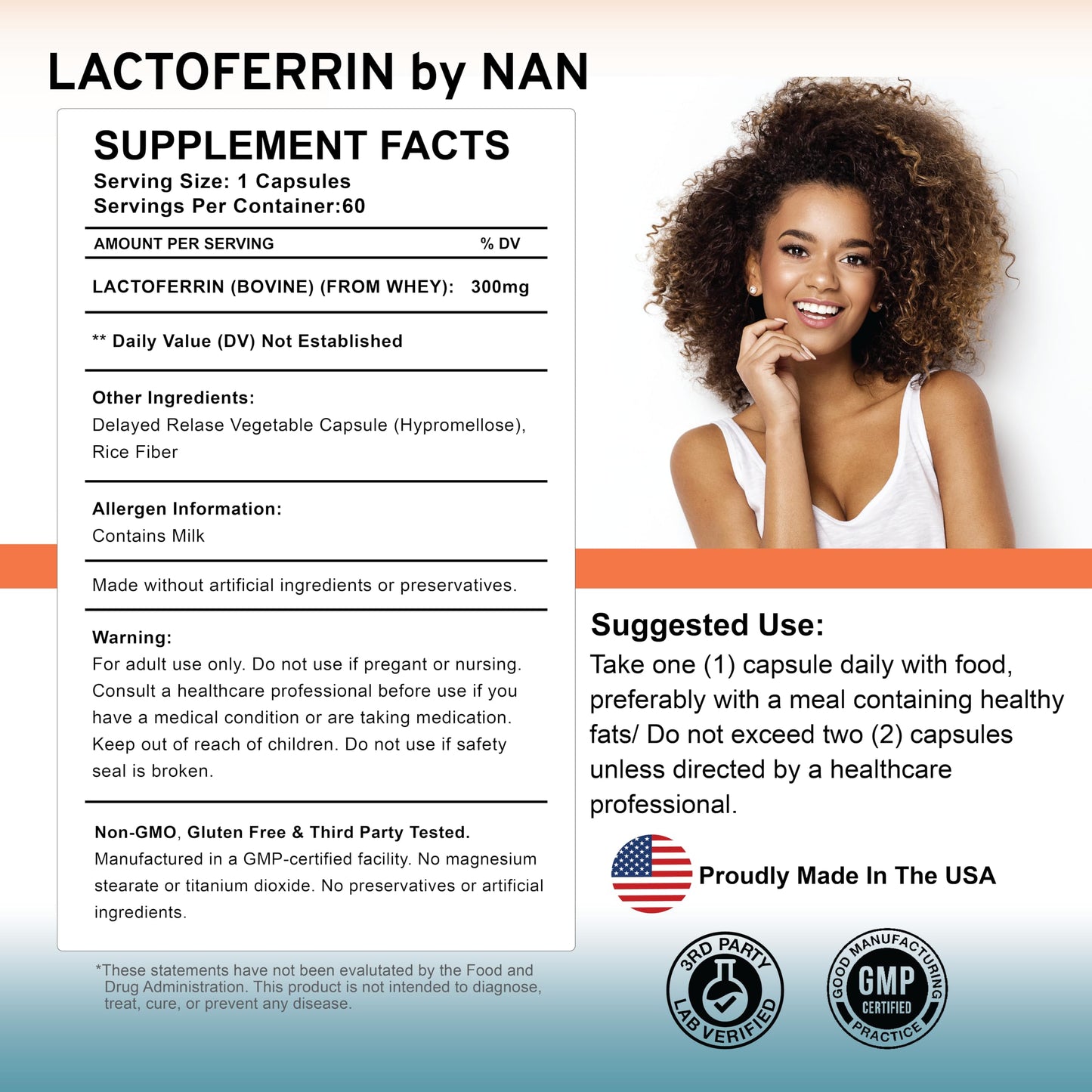 Natural Approach Lactoferrin 300 Capsule, 60 Capsules