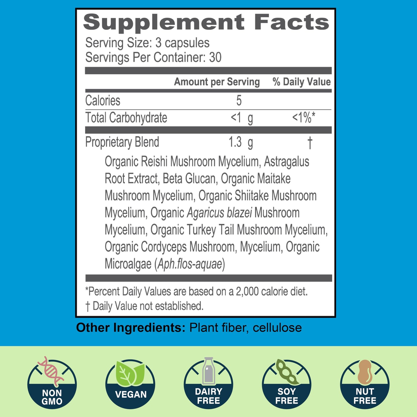 New Earth Defend Immune Support Mushroom Supplement Capsules, 90
