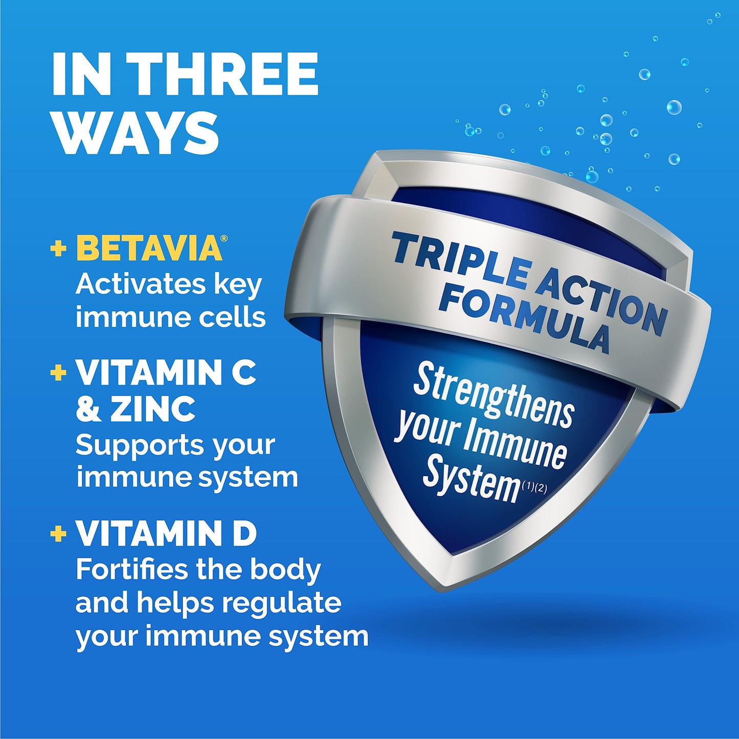 Emergen-C Immune+ Triple Action Immune Support Powder 50 Count