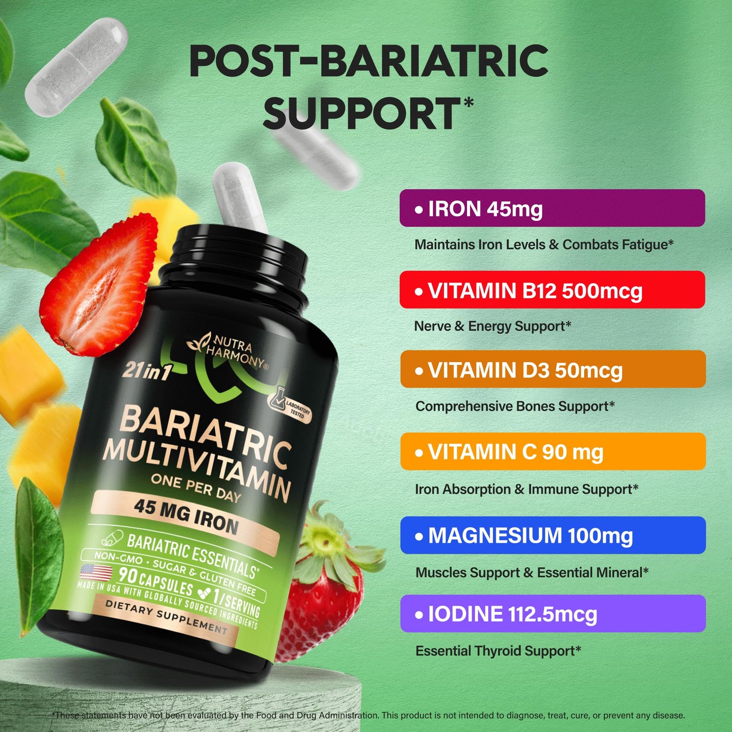 NUTRAHARMONY Bariatric Multivitamin Capsules 90 Count