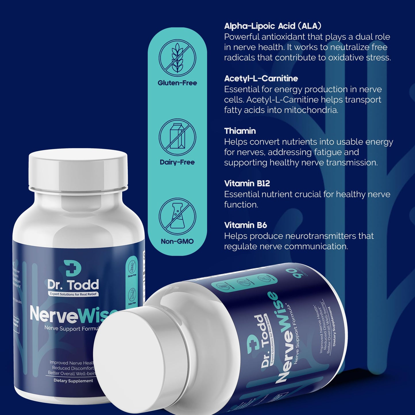 Dr. Todd NerveWise Nerve Support Supplement Capsule 90 Count