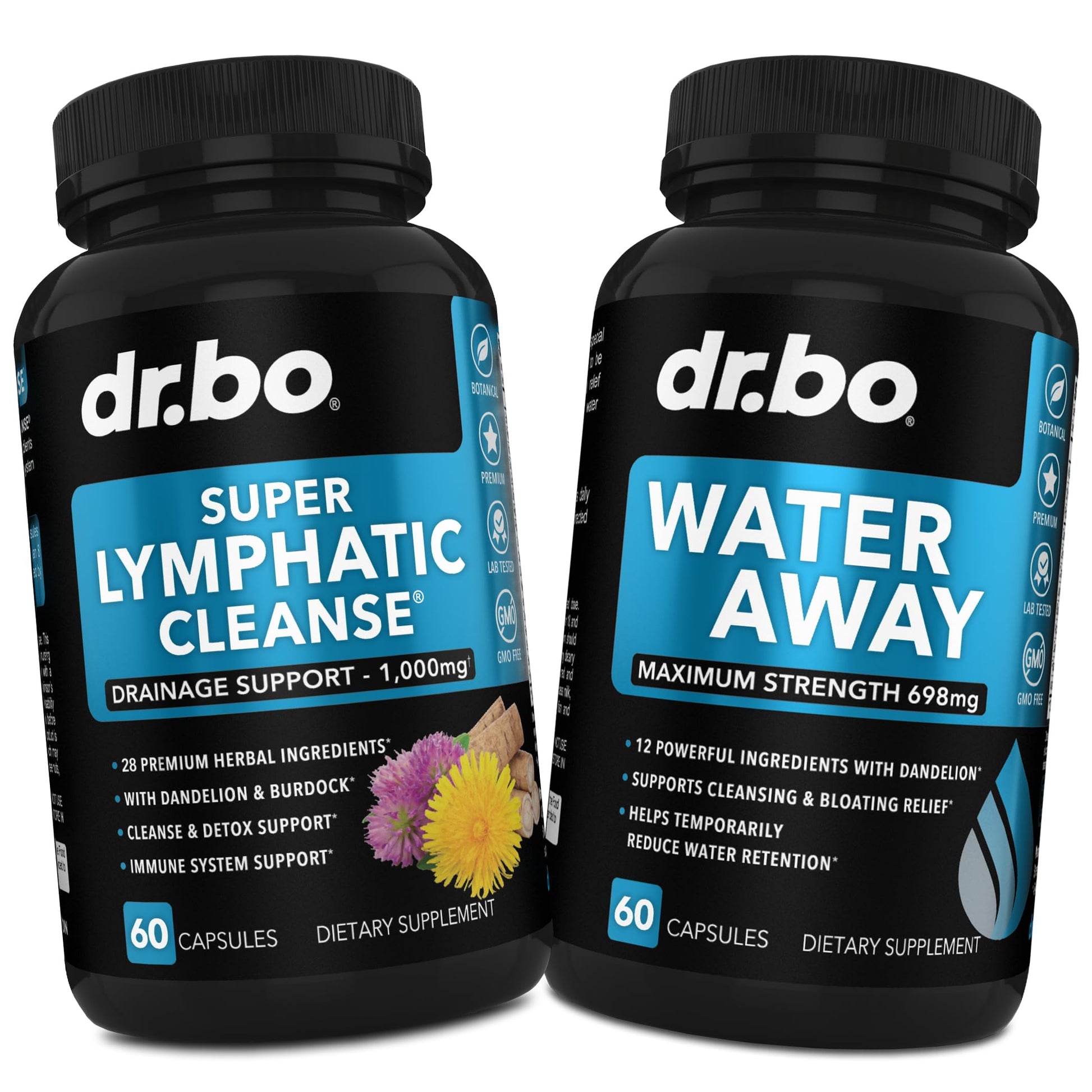 DR. BO Lymphatic Drainage Supplements Capsules, 120 Count