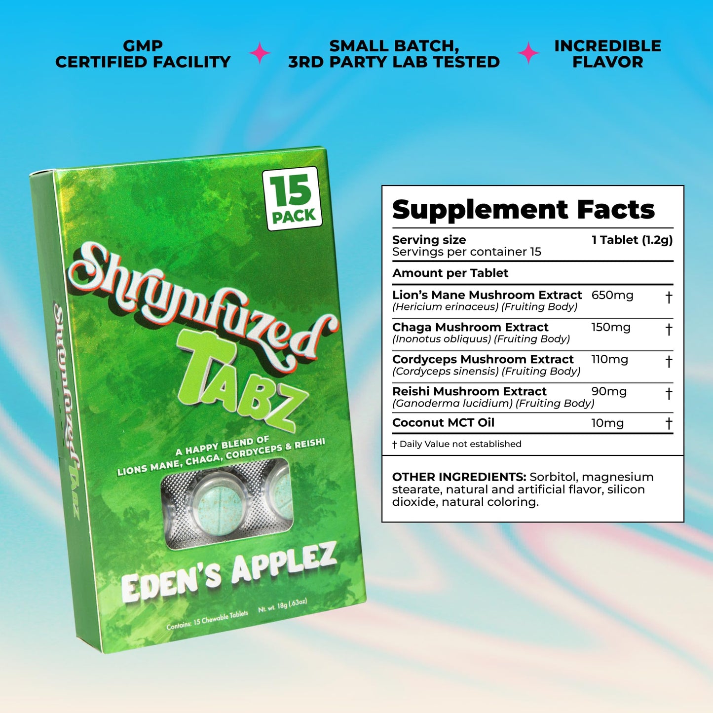 Shrumfuzed Mushroom Chewable Tablets 15 Count