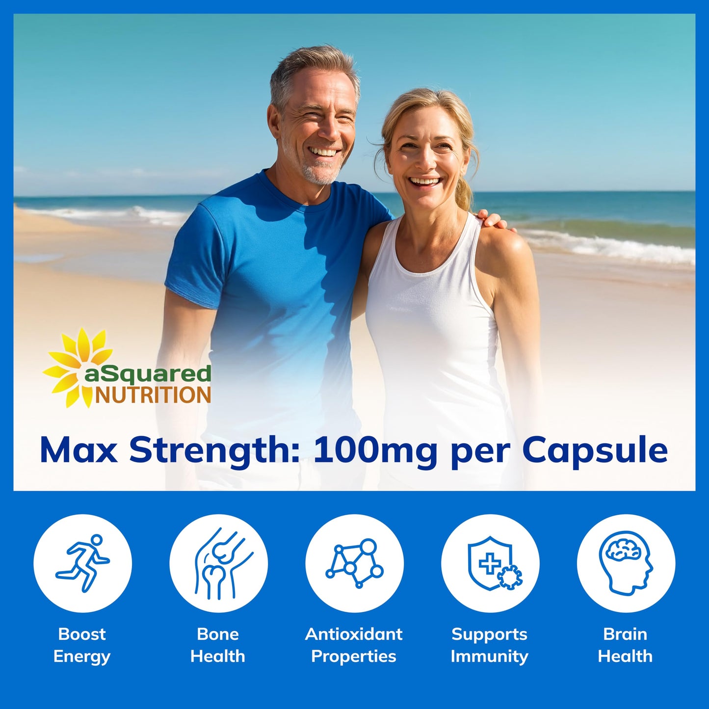 aSquared Nutrition DHEA 100mg Supplement Capsules, 200 Count