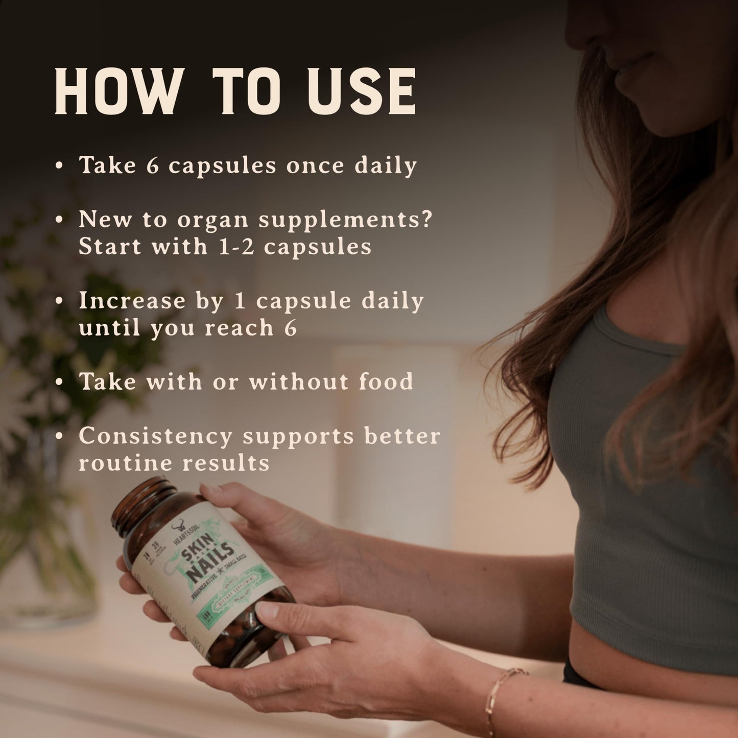 HEART & SOIL Beef Organ Supplement Capsules, 180 Count