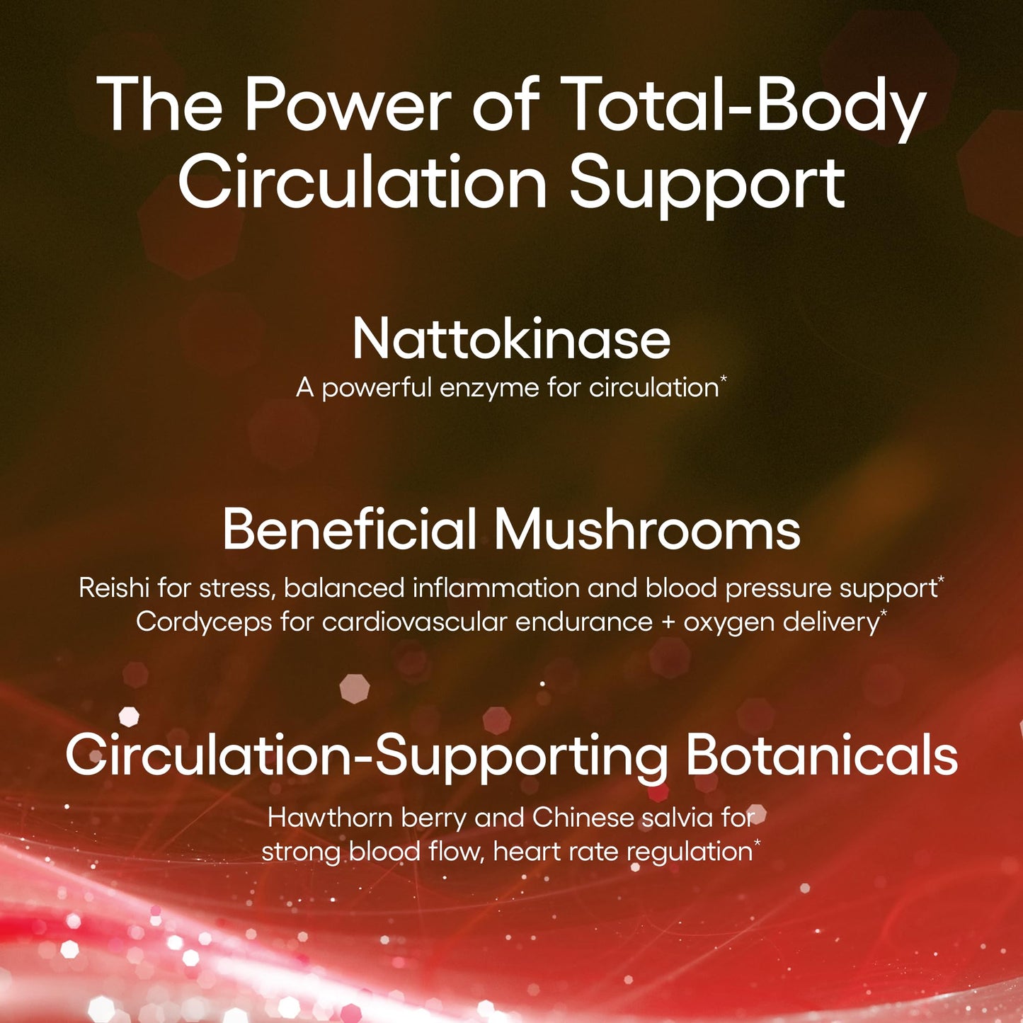 EcoNugenics Circutol Heart & Blood Pressure Supplement with Nattokinase, L-Carnitine, Hawthorn Berry Extract, Cordyceps & Reishi Mushrooms - Healthy Blood Flow & Nitric Oxide Support, 60 Capsules