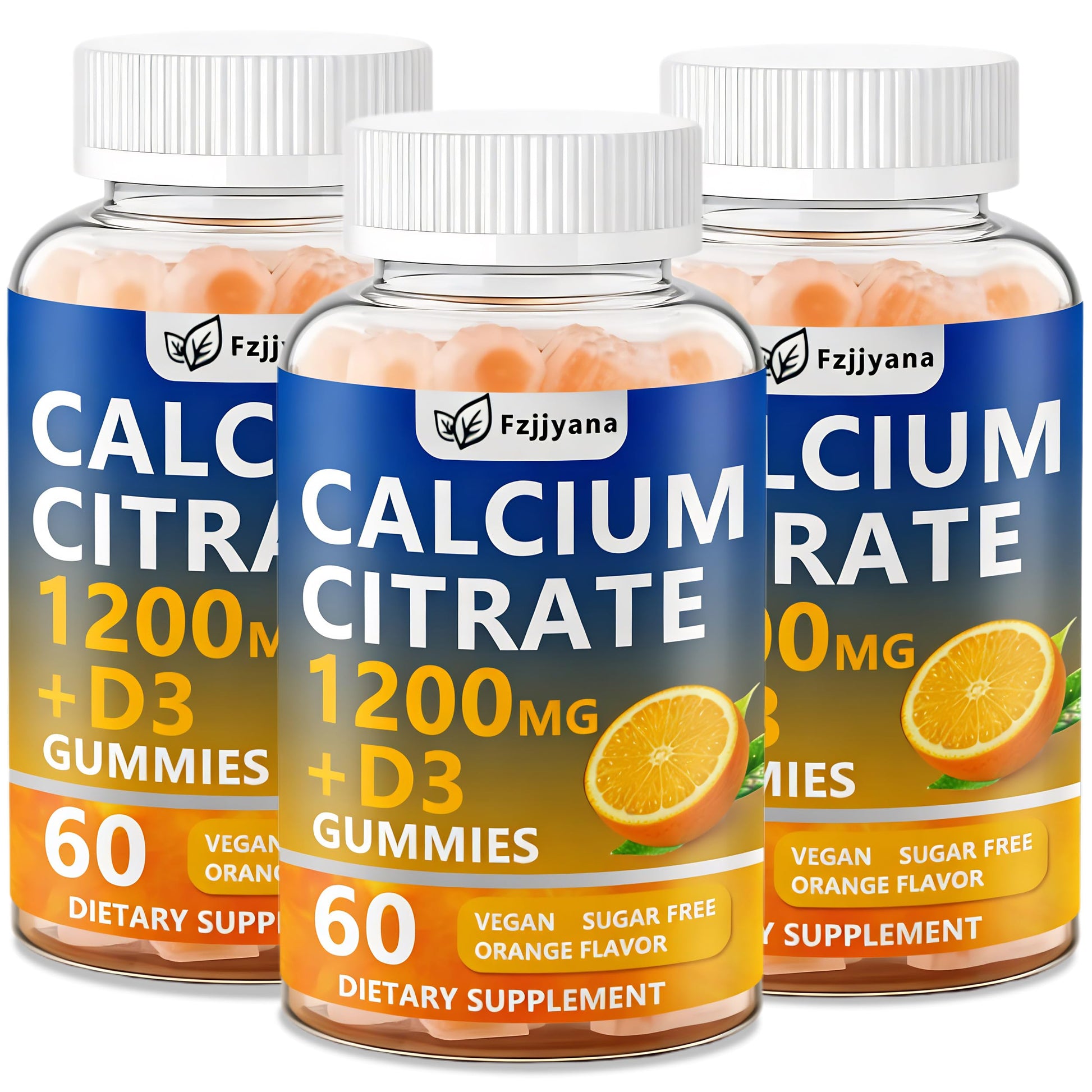 Fzjjyana Calcium Citrate with Vitamin D3 Gummies, 180 Gummies