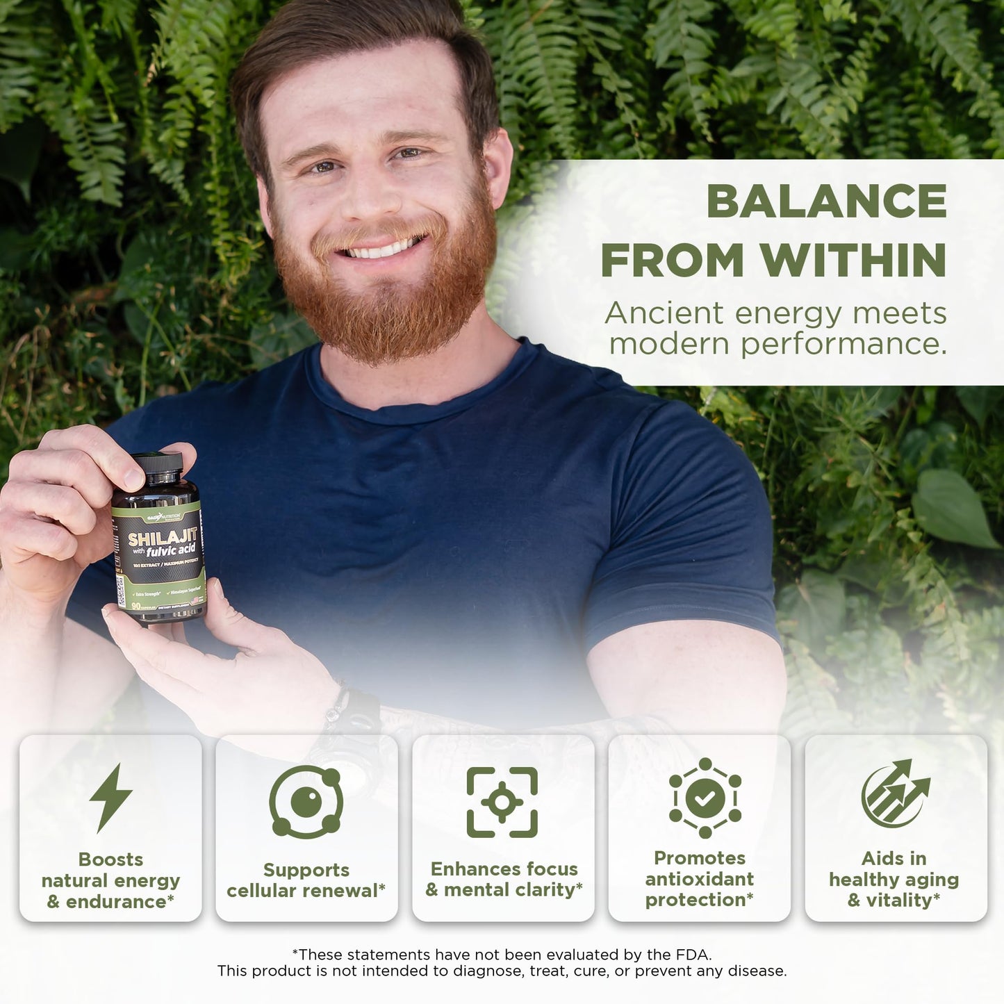 GADE NUTRITION Pure Shilajit Capsules 90 Count